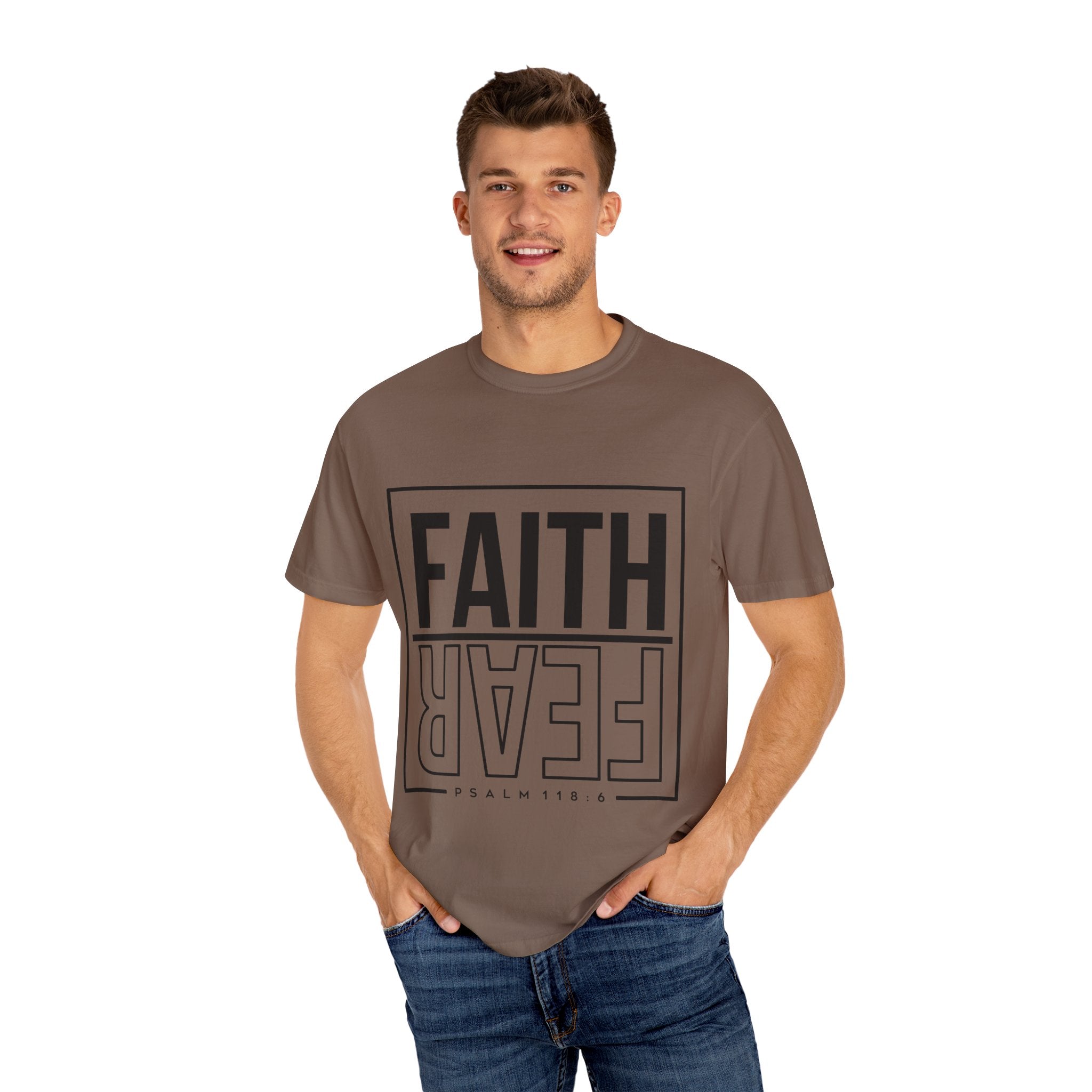 Unisex Faith & Fear T-Shirt, Inspirational Tee, Positive Message, Gift for Friends, Faith-Based Apparel, Casual Wear, Christian Merch