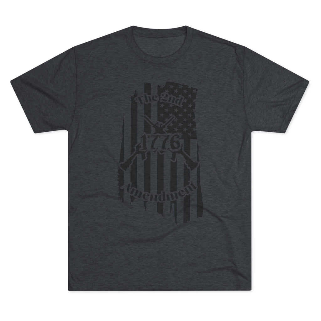 Patriotic Tee - 1776 2nd Amendment Flag Design Unisex Tri-Blend Crew Tee