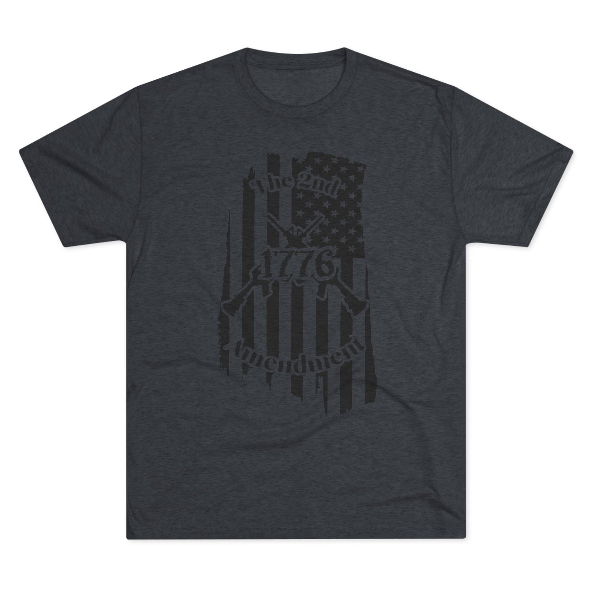 Patriotic Tee - 1776 2nd Amendment Flag Design Unisex Tri-Blend Crew Tee