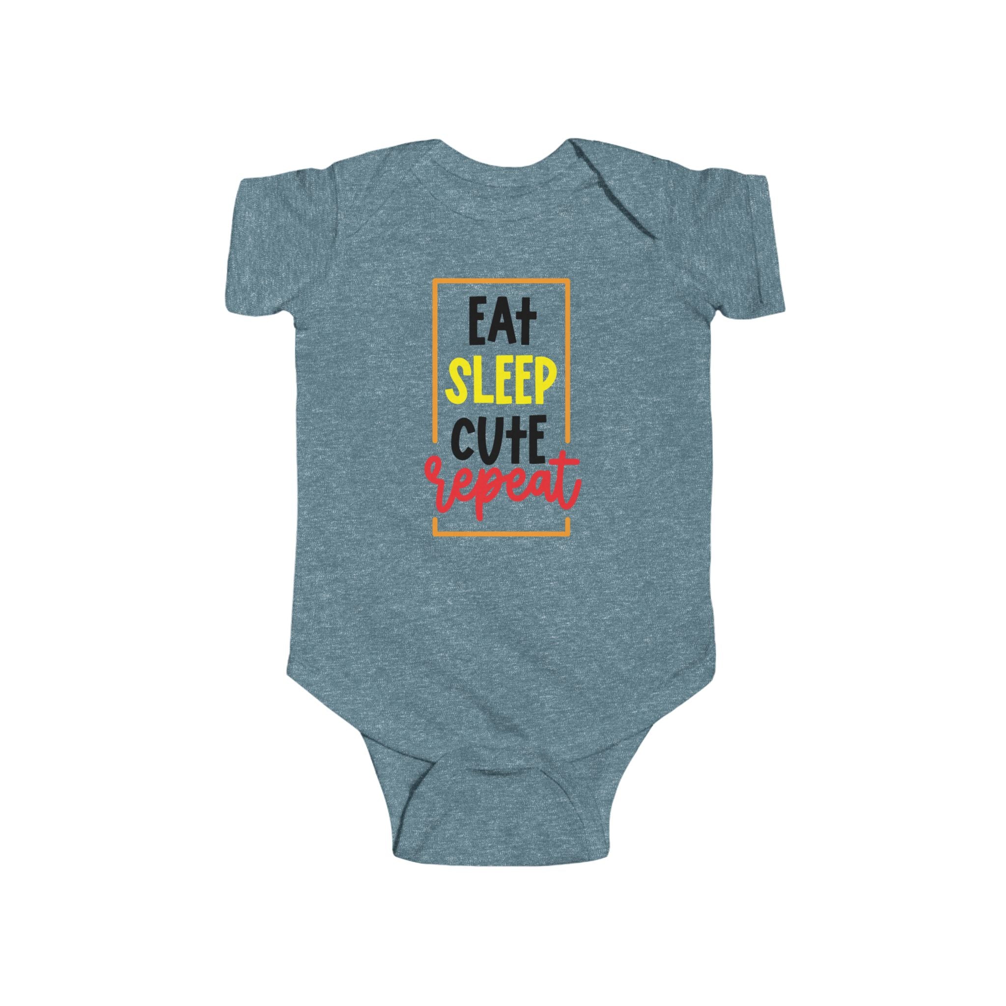 Infant Fine Jersey Bodysuit - 'Eat Sleep Cute Repeat' - Perfect for Baby Showers, Newborn Gifts, Toddler Fashion, Playtime, Everyday Wear
