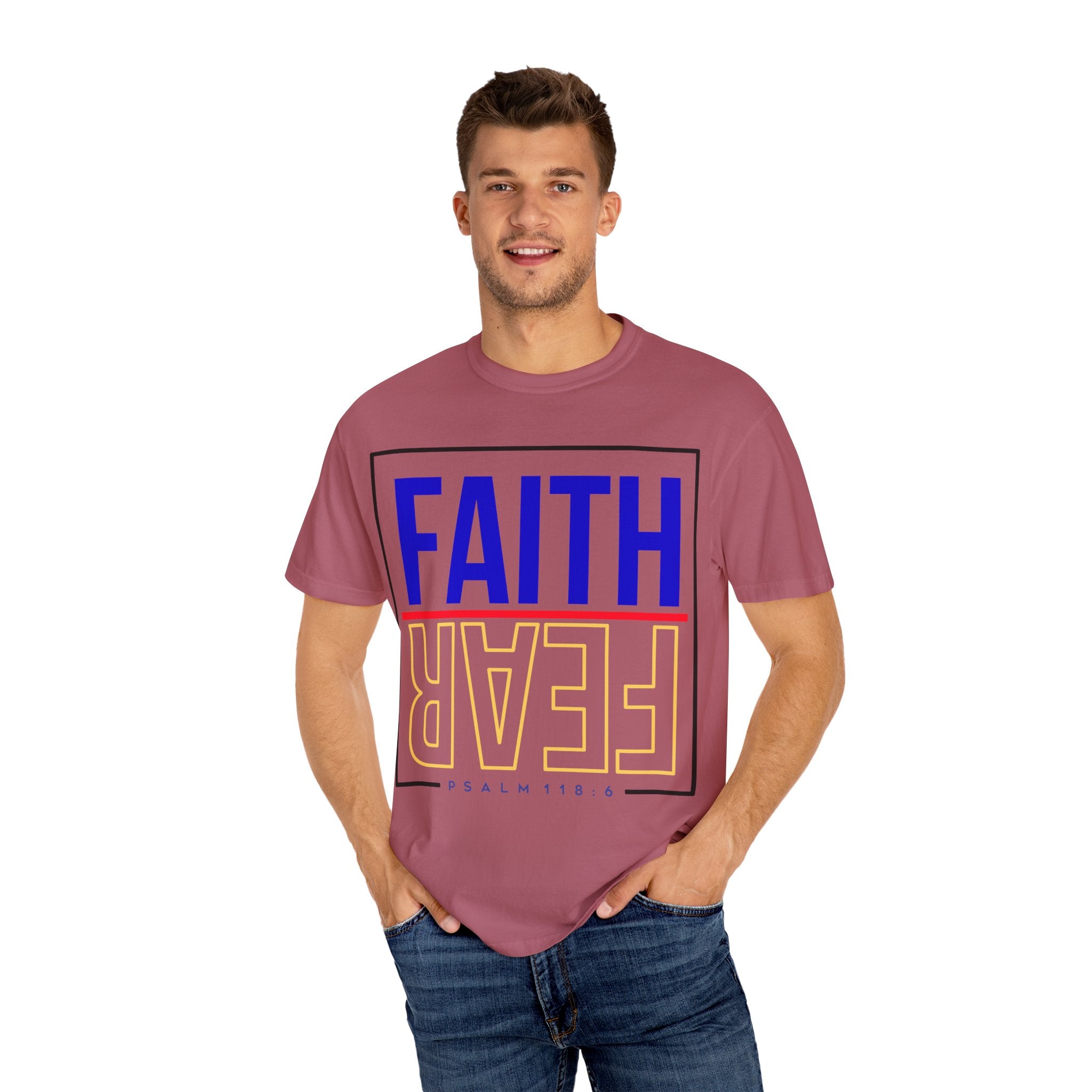 Unisex Faith & Fear T-Shirt, Inspirational Tee, Positive Message, Gift for Friends, Faith-Based Apparel, Casual Wear, Christian Merch