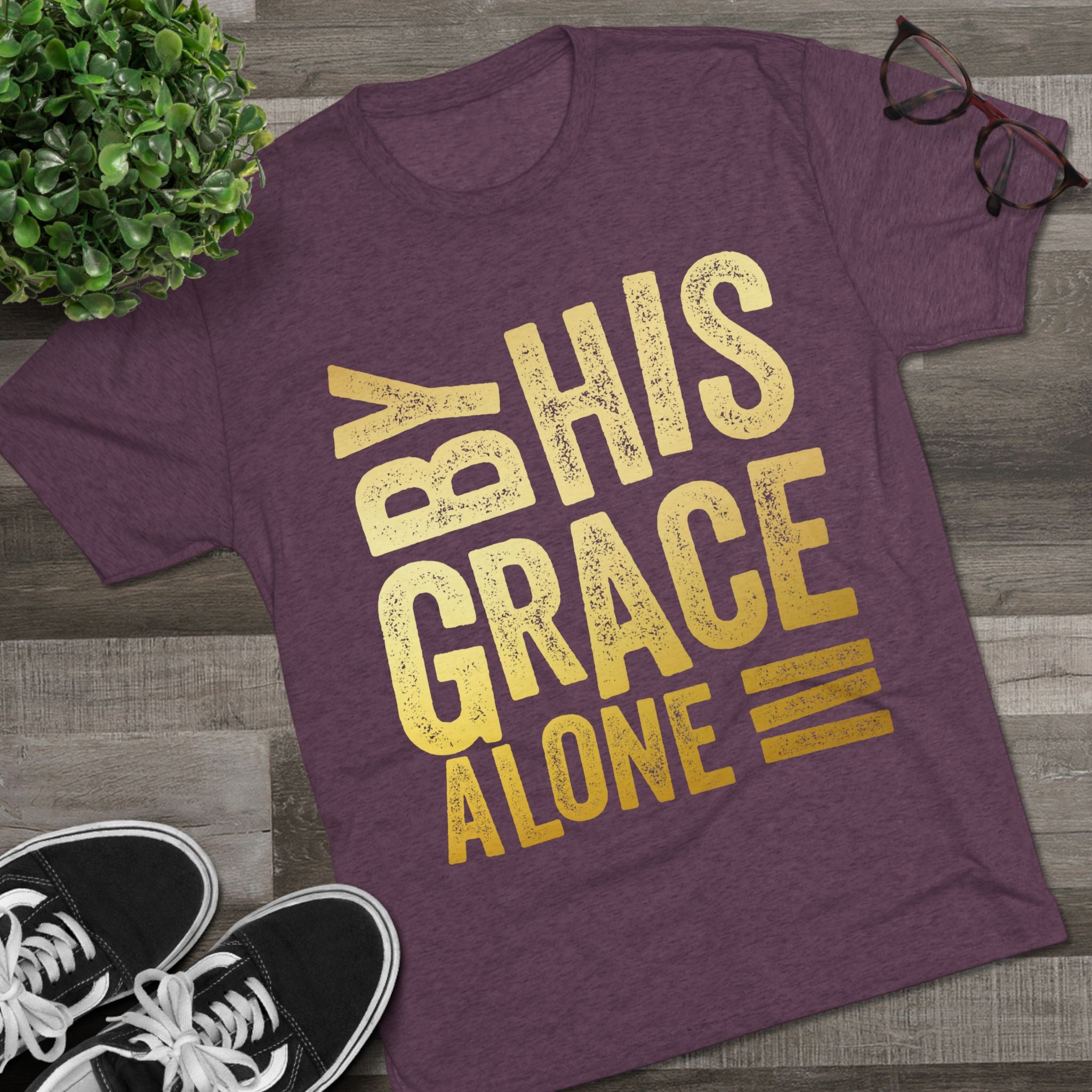 Unisex Tri-Blend Crew Tee - 'By His Grace Alone' Inspirational T-Shirt, Faith-Based Apparel, Christian Gift, Casual Everyday Wear, [...]
