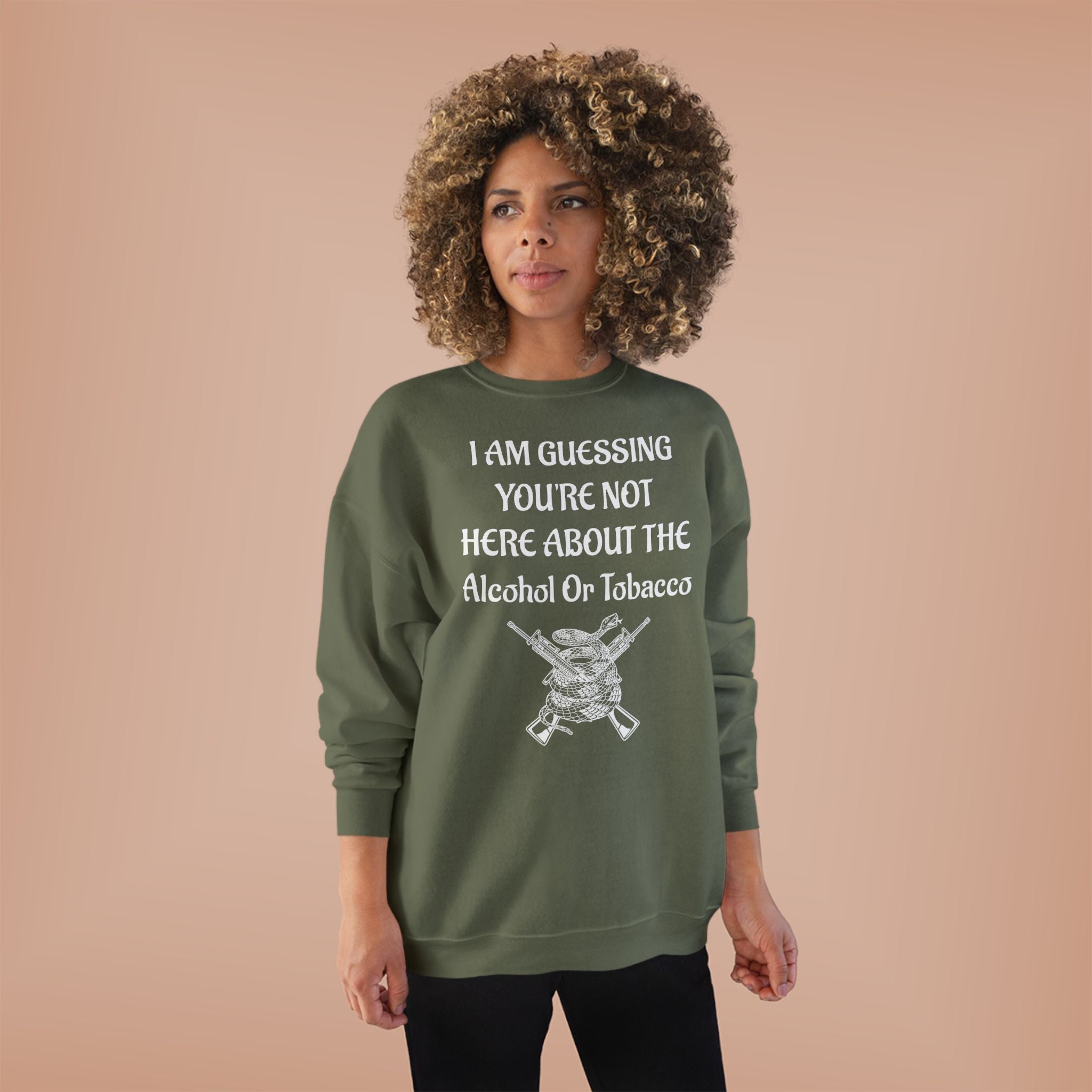 Unisex EcoSmart® Crewneck Sweatshirt - Alcohol or Tobacco Design