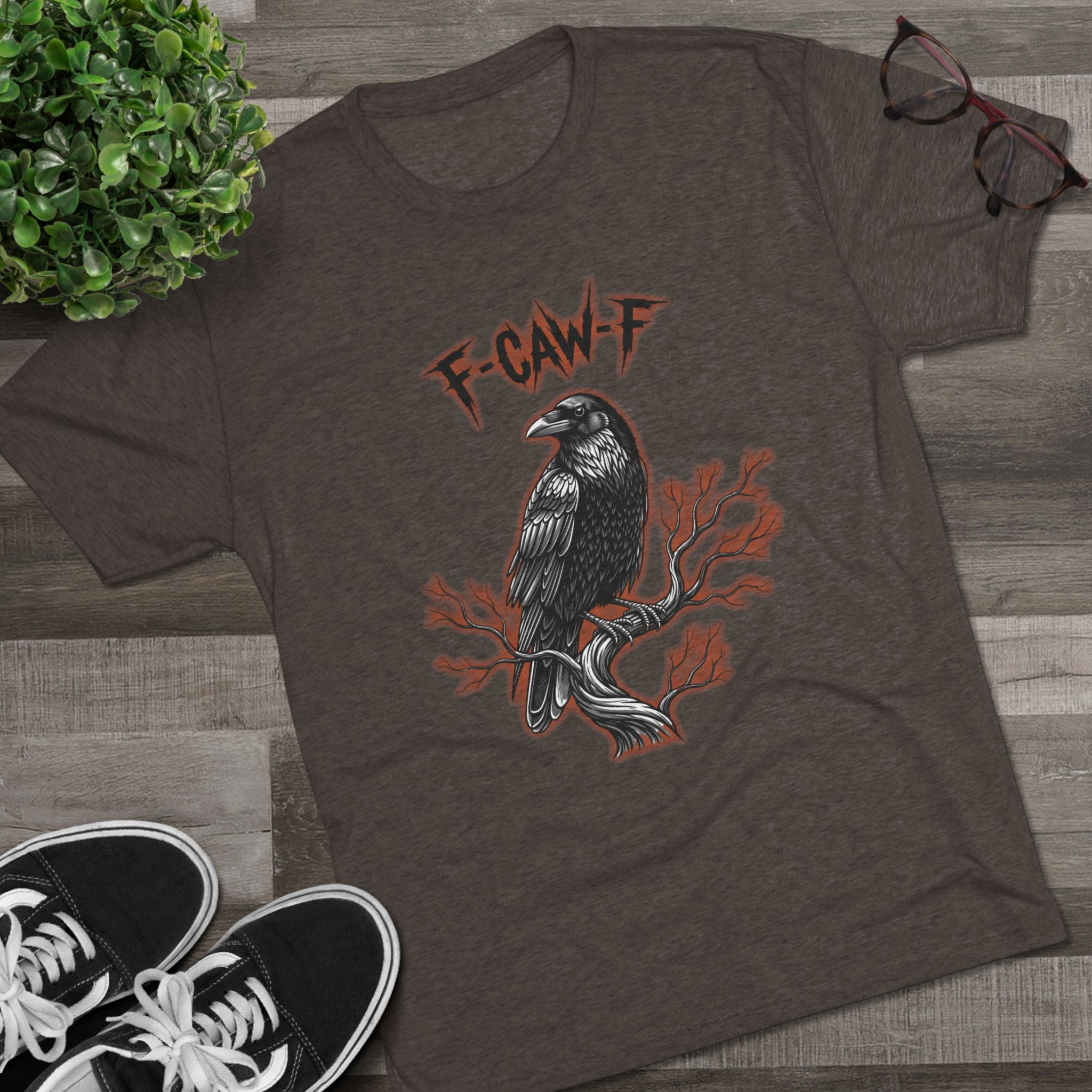 F-Caw-F Raven Unisex Crew Tee - Casual Vibe, Graphic Tee Gift, Halloween Apparel, Unisex T-Shirt, Streetwear Style