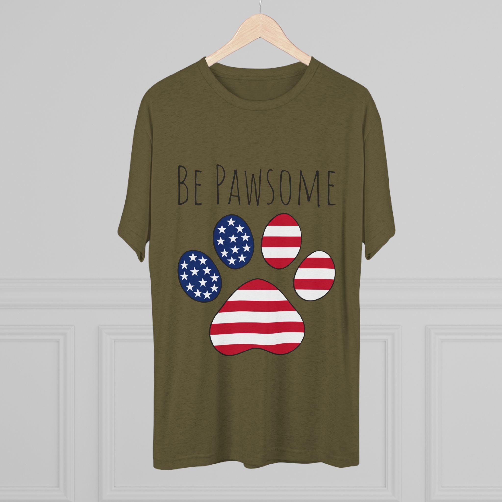 Dog Lover Tee - Be Pawsome Unisex Tri-Blend Crew Tee