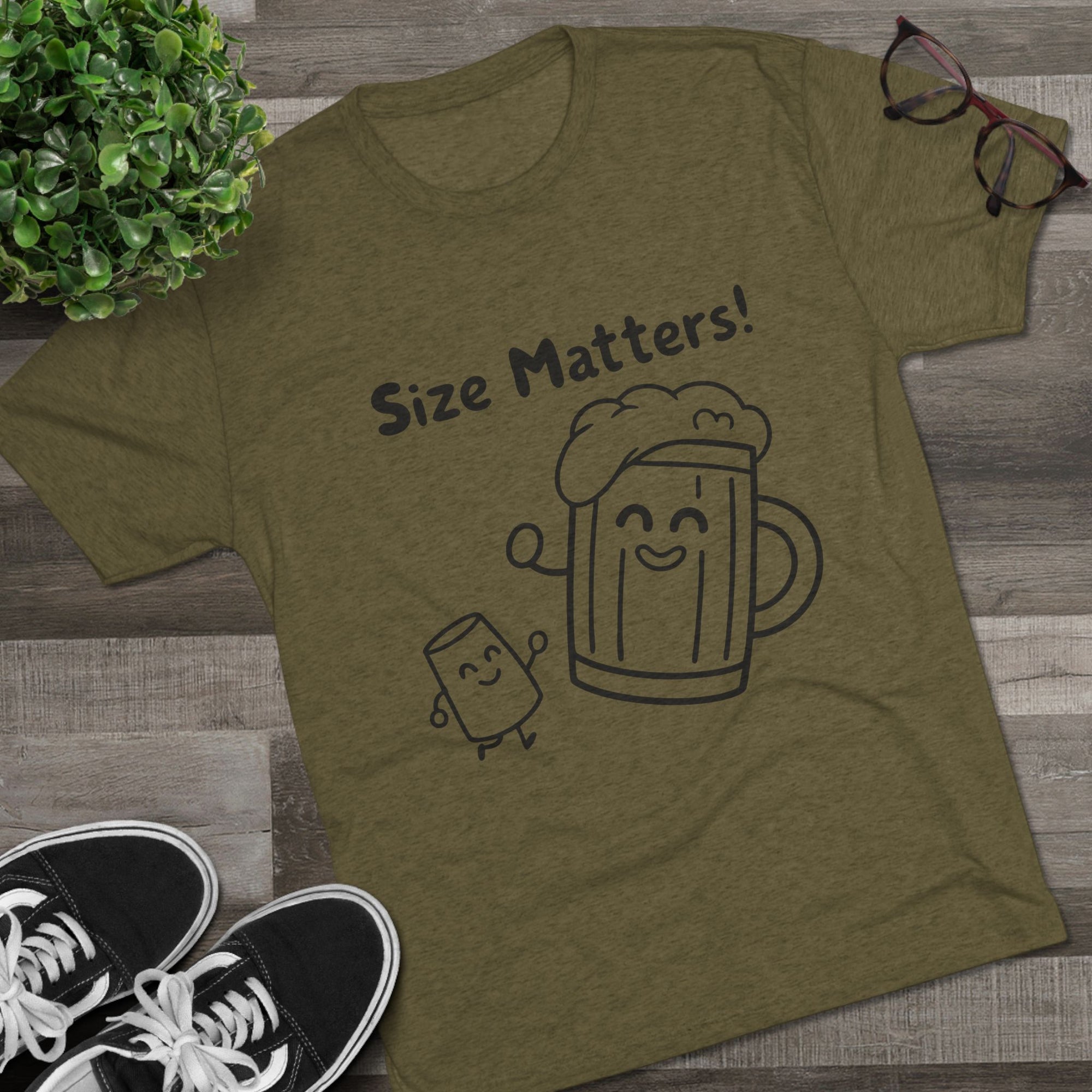 Beer Mug - Size Matters Unisex Tri-Blend Tee