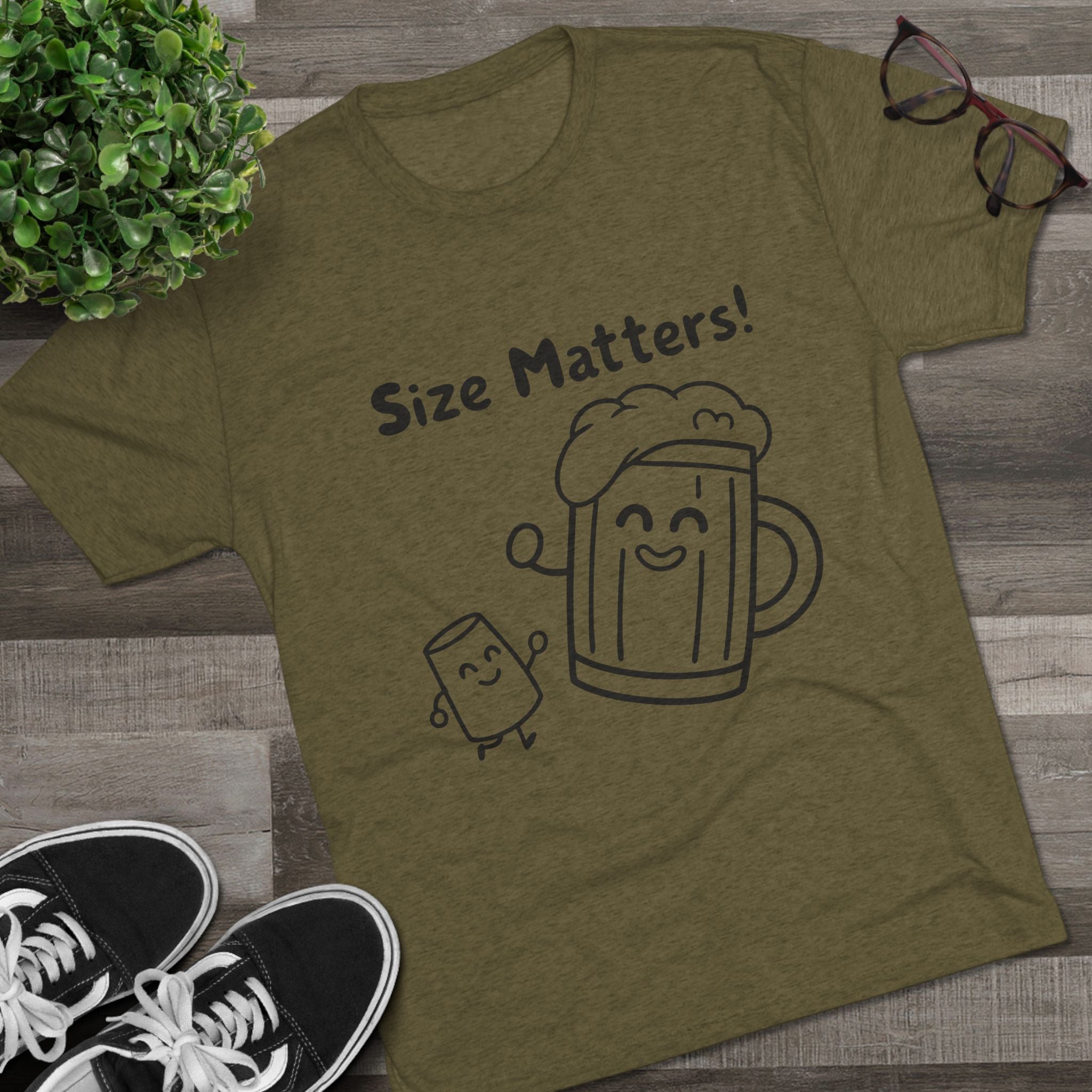 Beer Mug - Size Matters Unisex Tri-Blend Tee