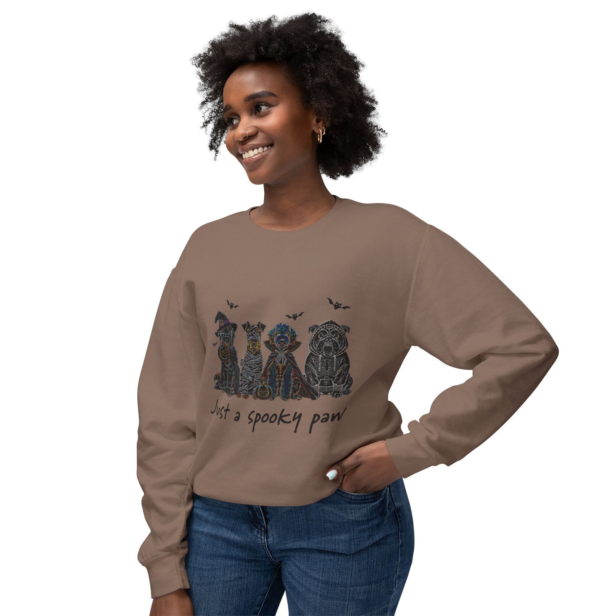 Spooky Dog Crewneck Sweatshirt, Halloween Apparel, Fall Fashion, Cozy Sweatshirt, Gift for Dog Lovers, Casual Wear