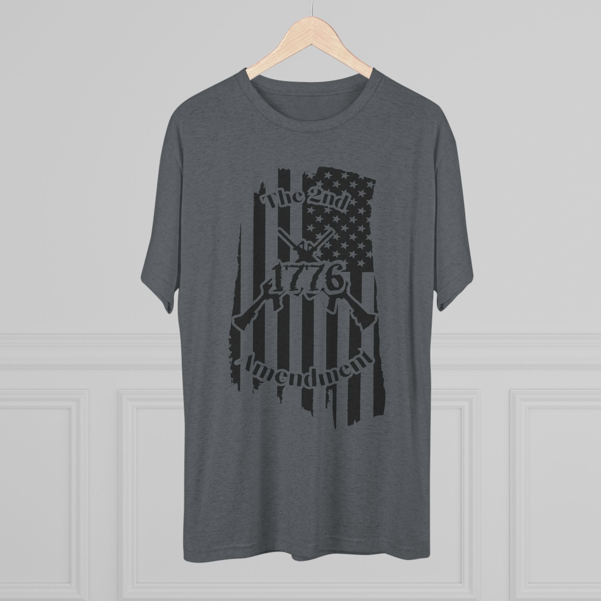 Patriotic Tee - 1776 2nd Amendment Flag Design Unisex Tri-Blend Crew Tee