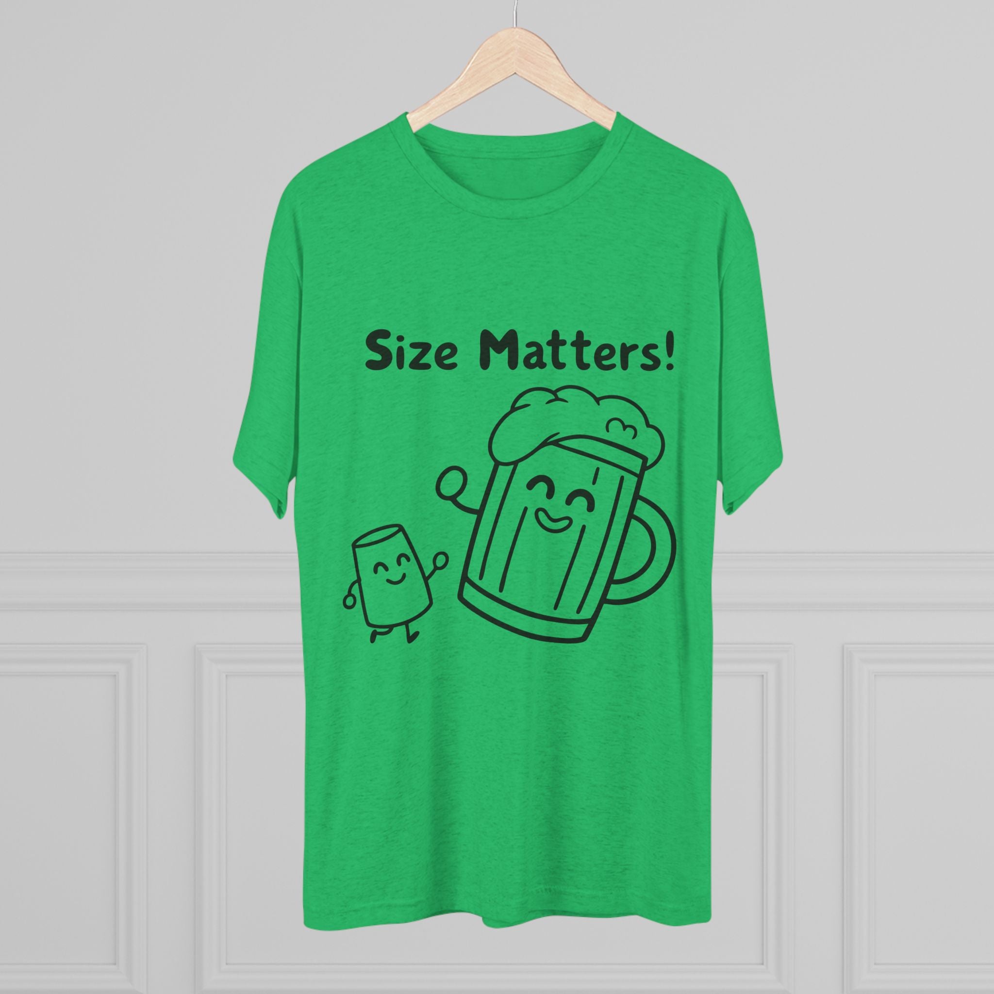 Beer Mug - Size Matters Unisex Tri-Blend Tee