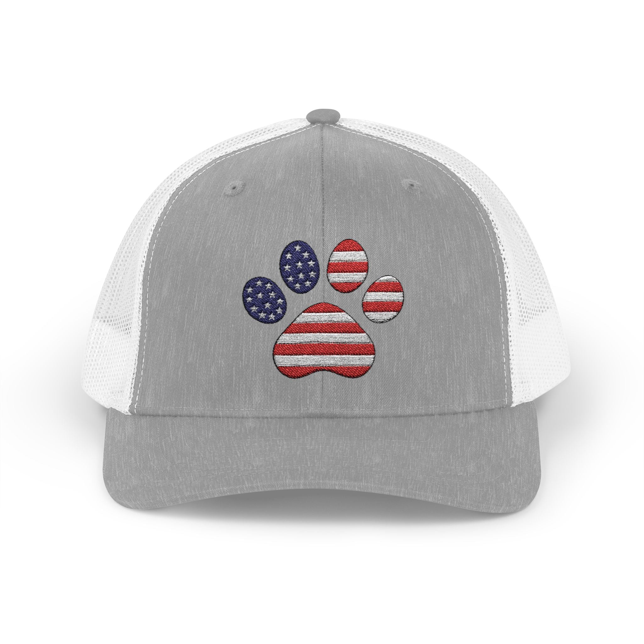Trucker Cap American Flag Paw Print