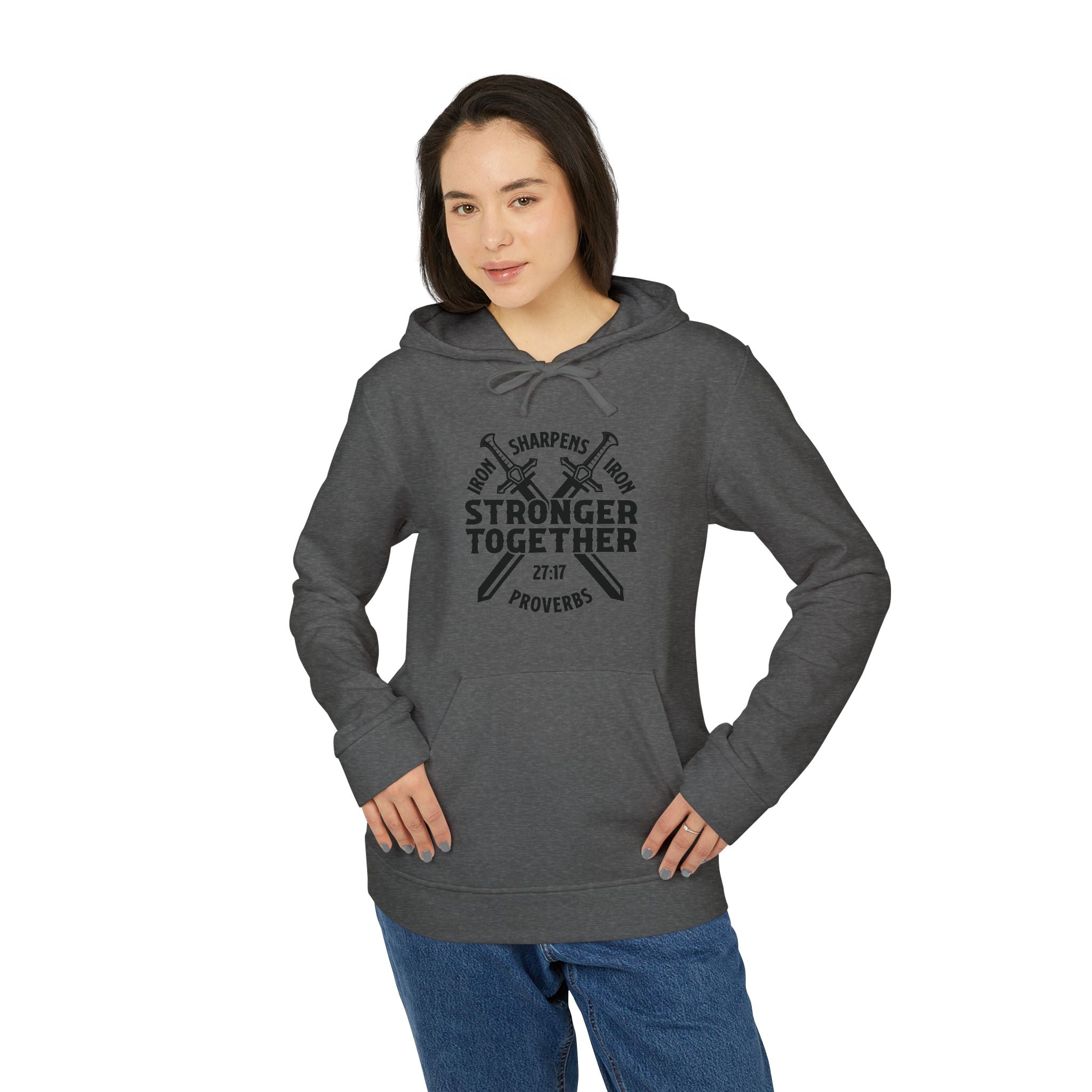 Iron Sharpens Iron Hoodie, Unisex Fleece Pullover, Motivational Sweatshirt, Inspirational Jumper, Workout Clothing, Fitness Apparel