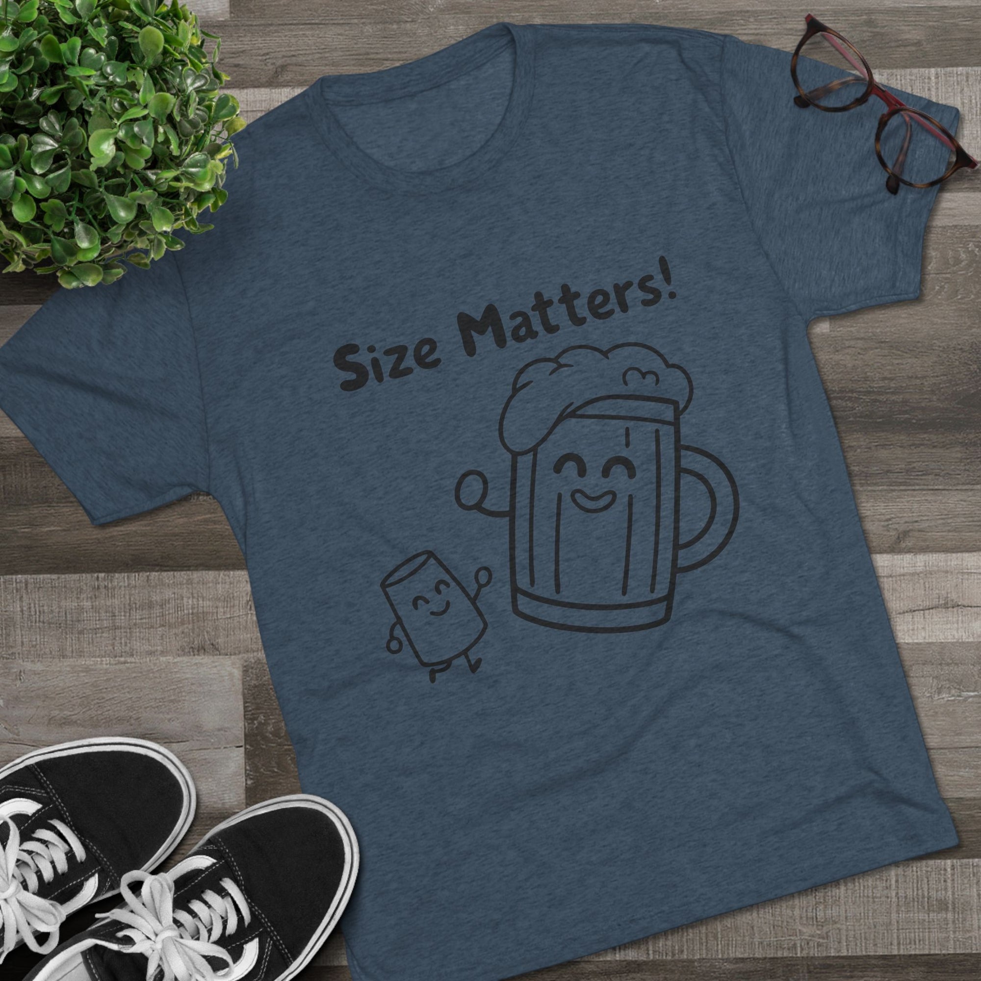 Beer Mug - Size Matters Unisex Tri-Blend Tee
