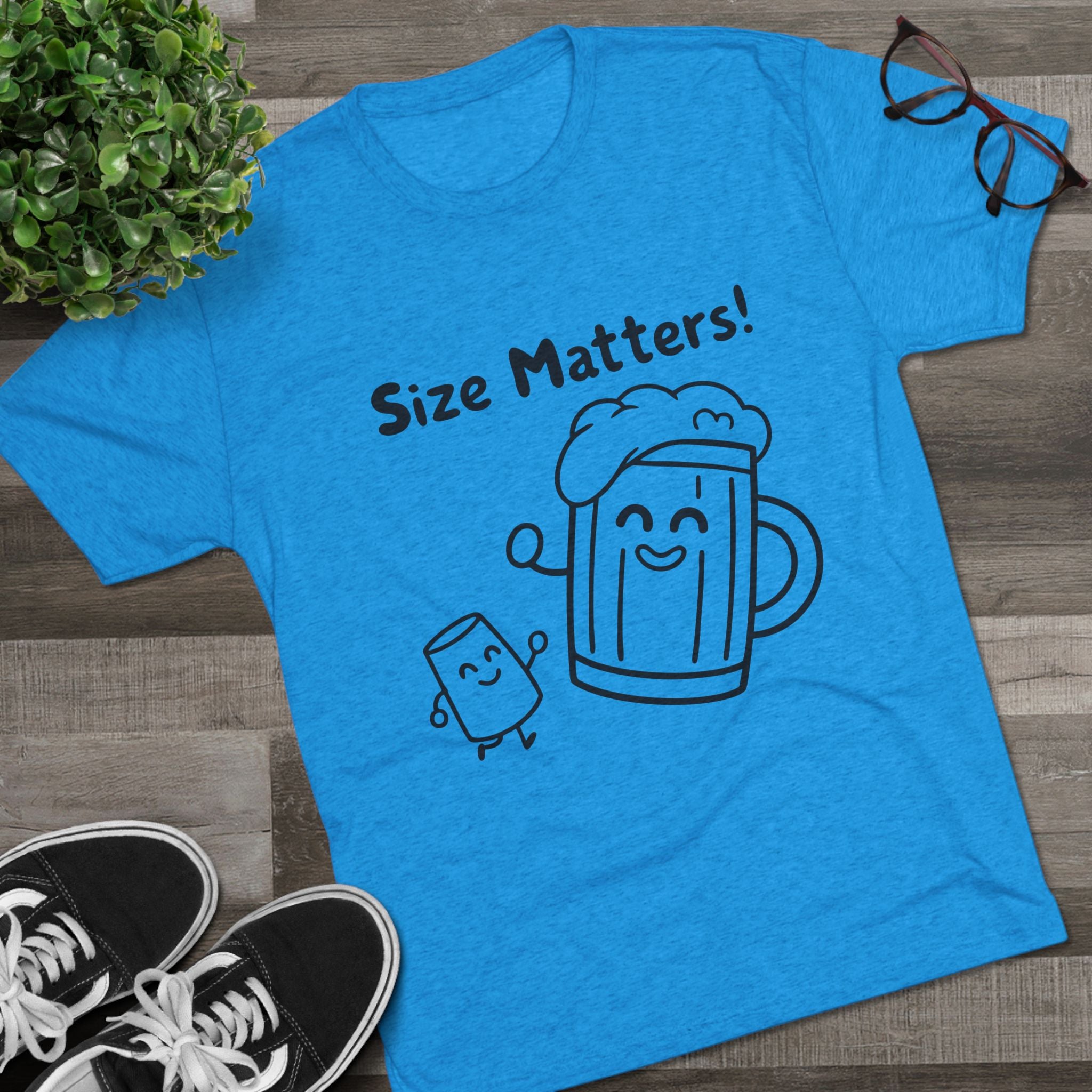Beer Mug - Size Matters Unisex Tri-Blend Tee