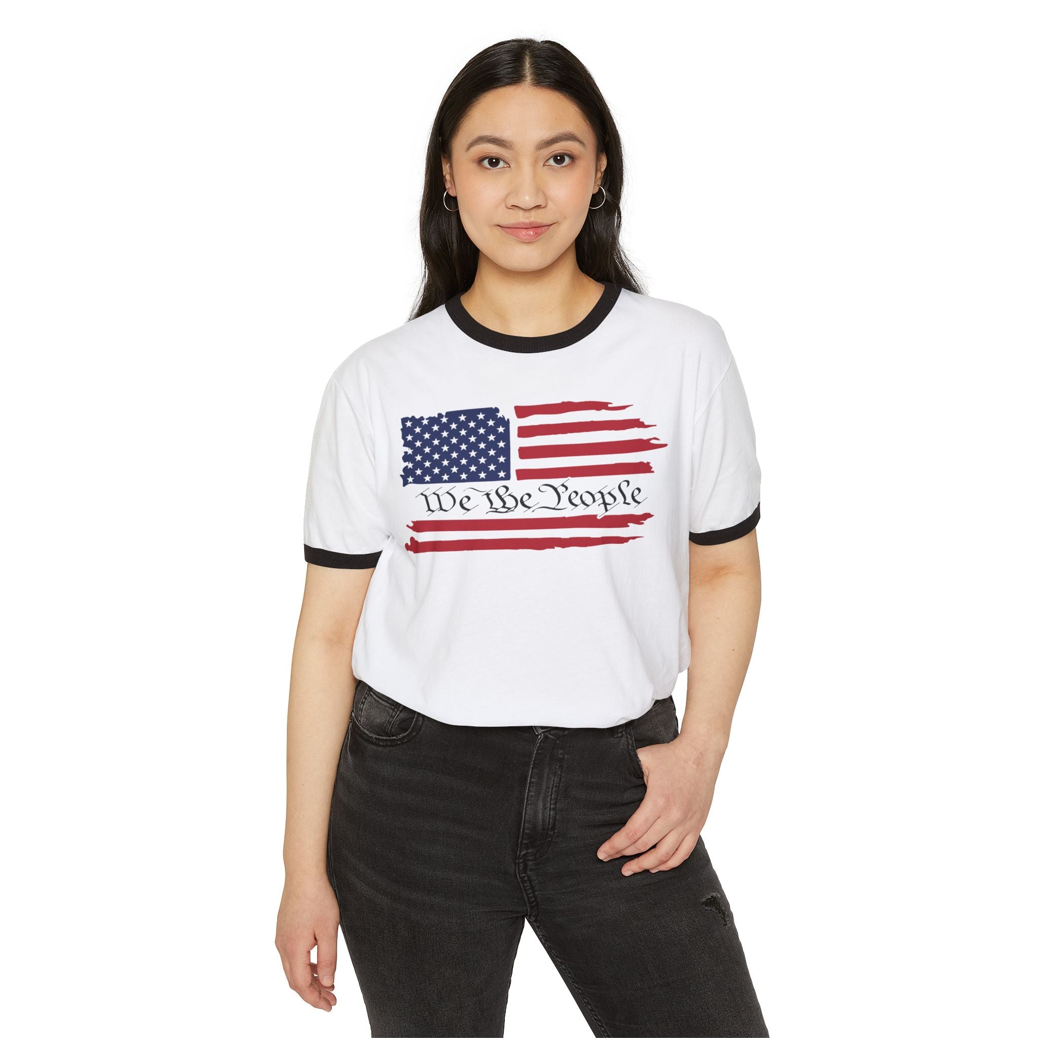 American Flag Ringer T-Shirt