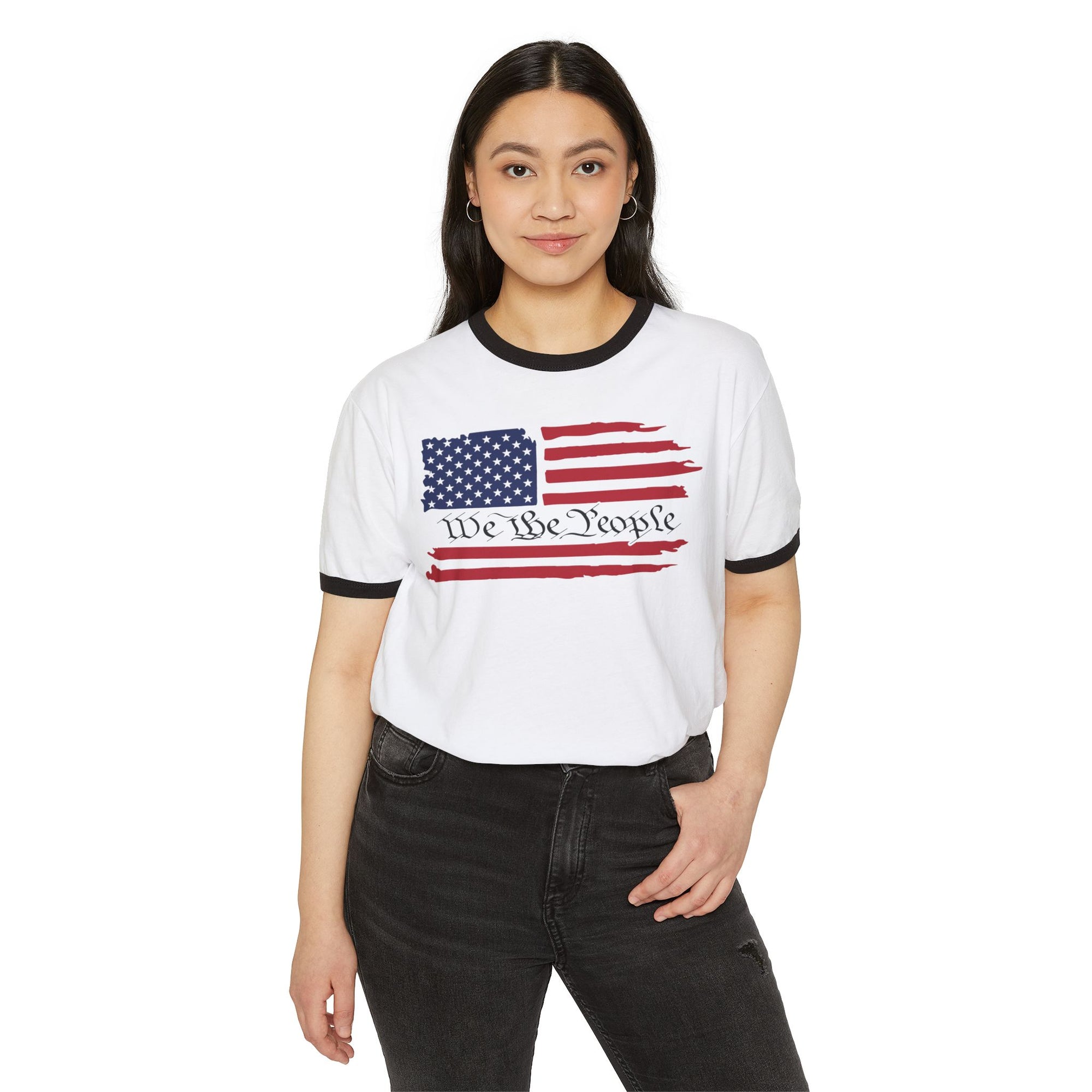 American Flag Ringer T-Shirt