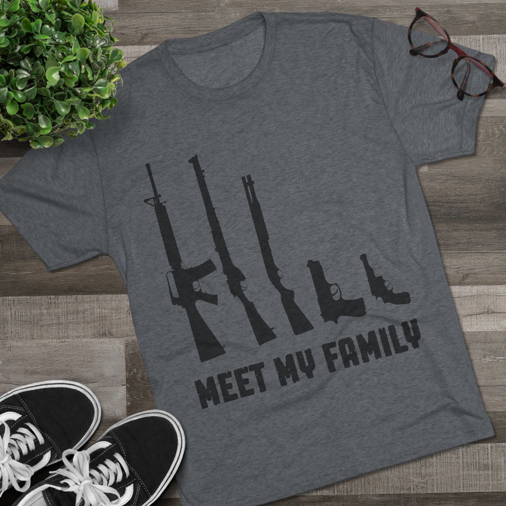 T-Shirt - Meet My Family Unisex Tri-Blend Crew Tee