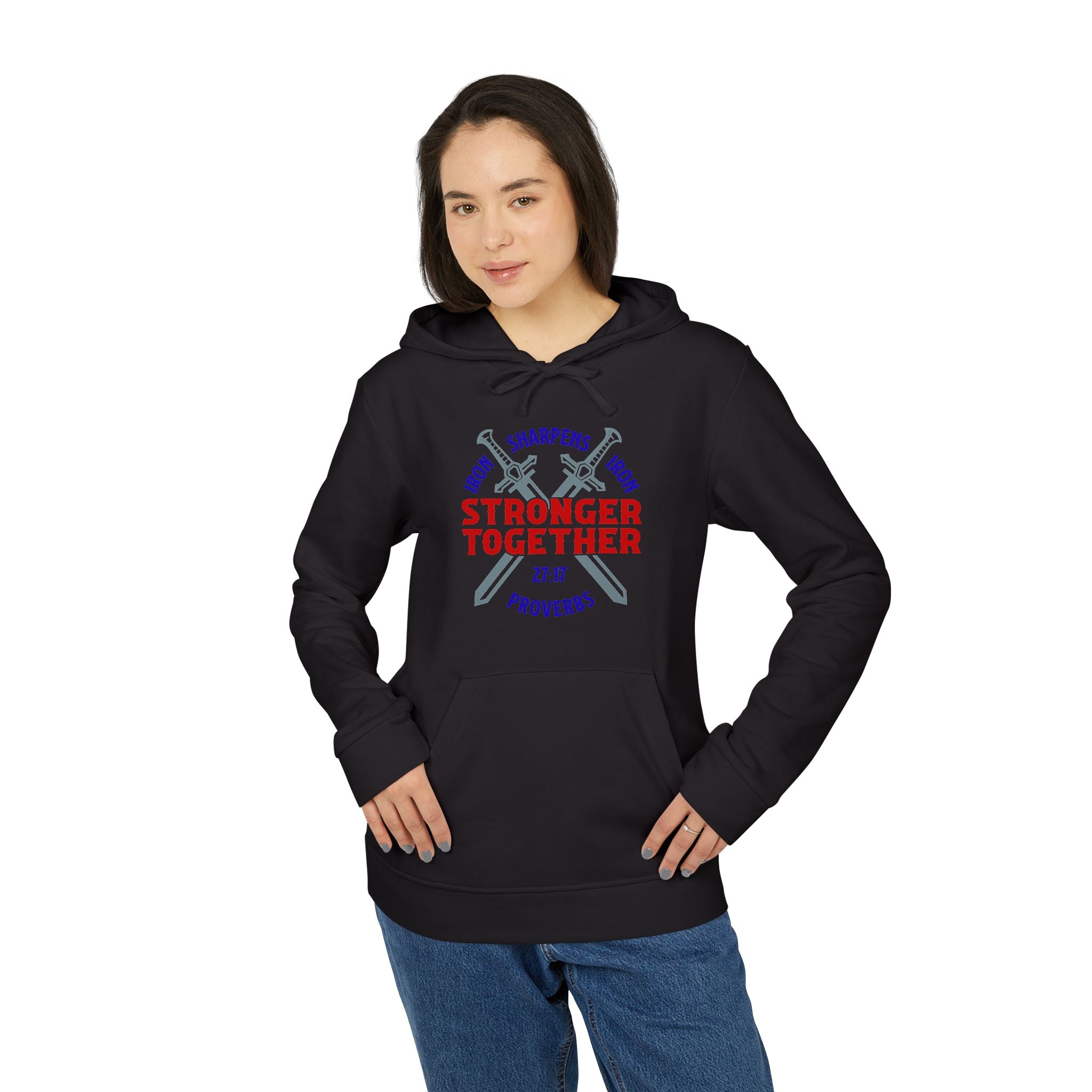 Iron Sharpens Iron Hoodie, Unisex Fleece Pullover, Motivational Sweatshirt, Inspirational Jumper, Workout Clothing, Fitness Apparel