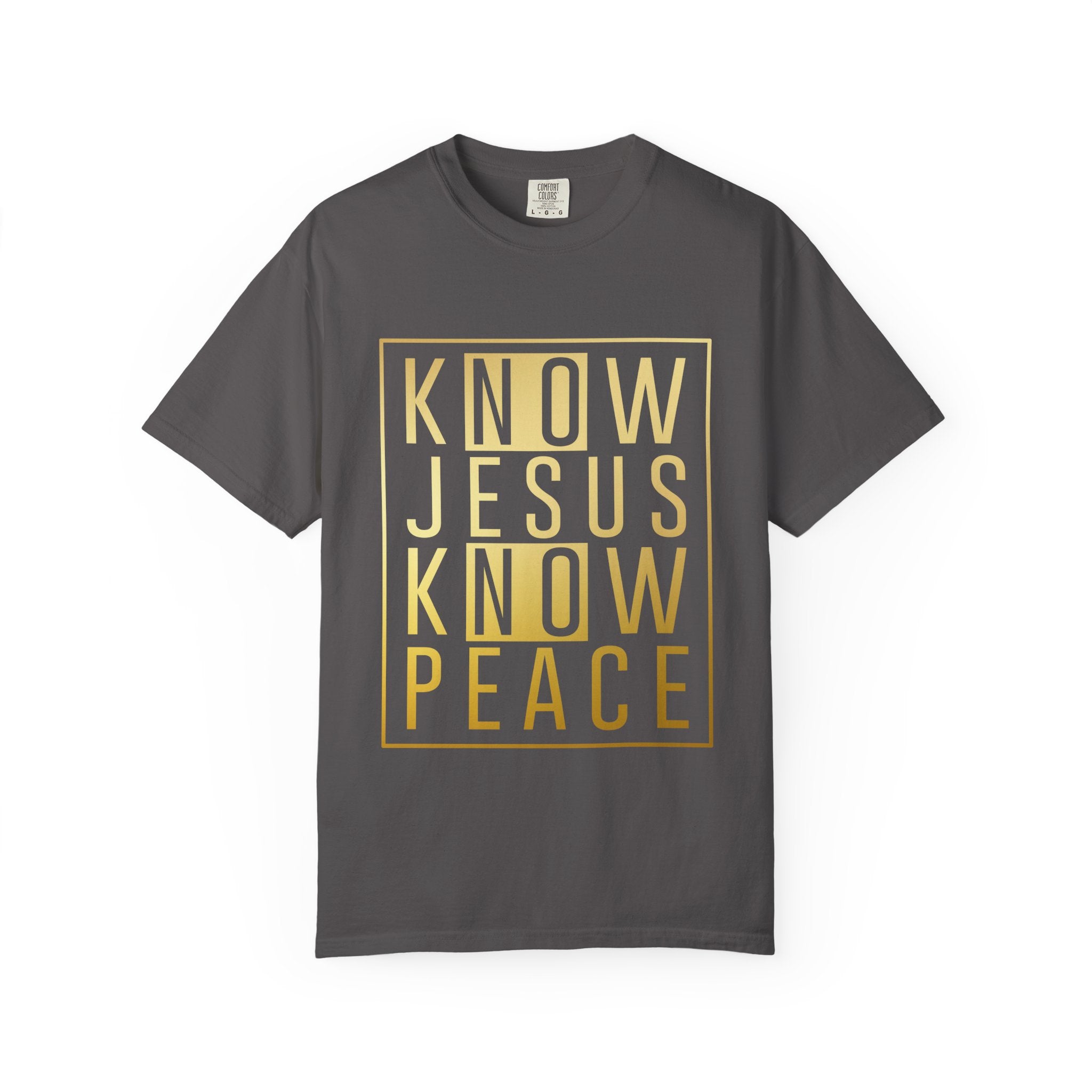 Know Jesus, Know Peace Unisex Garment-Dyed T-shirt | Inspirational Apparel for Faith, Church Events, Gifts, Casual Wear, Summer Outfits