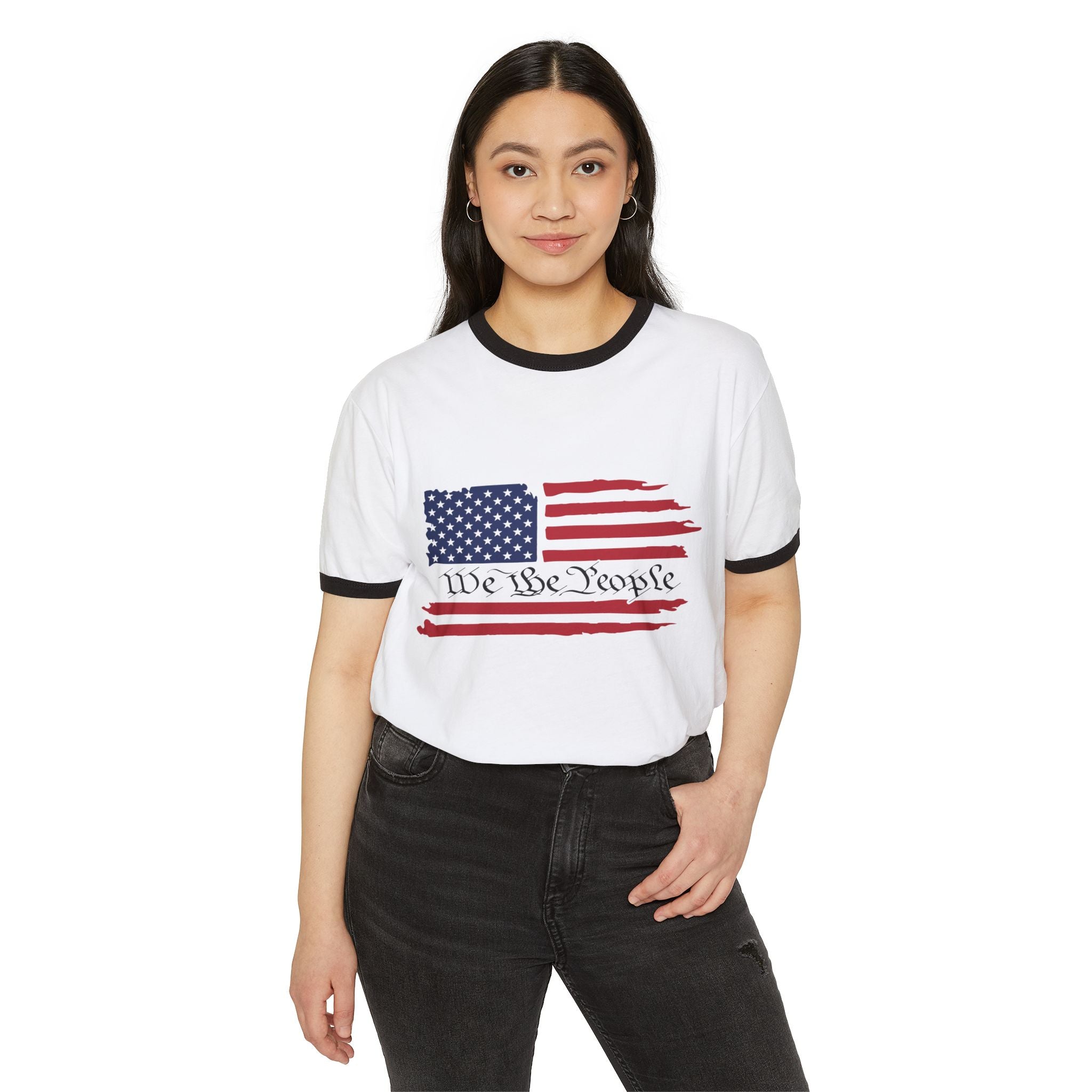 American Flag Ringer T-Shirt