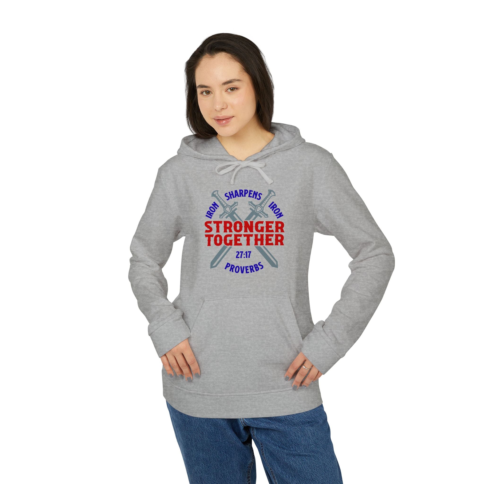 Iron Sharpens Iron Hoodie, Unisex Fleece Pullover, Motivational Sweatshirt, Inspirational Jumper, Workout Clothing, Fitness Apparel