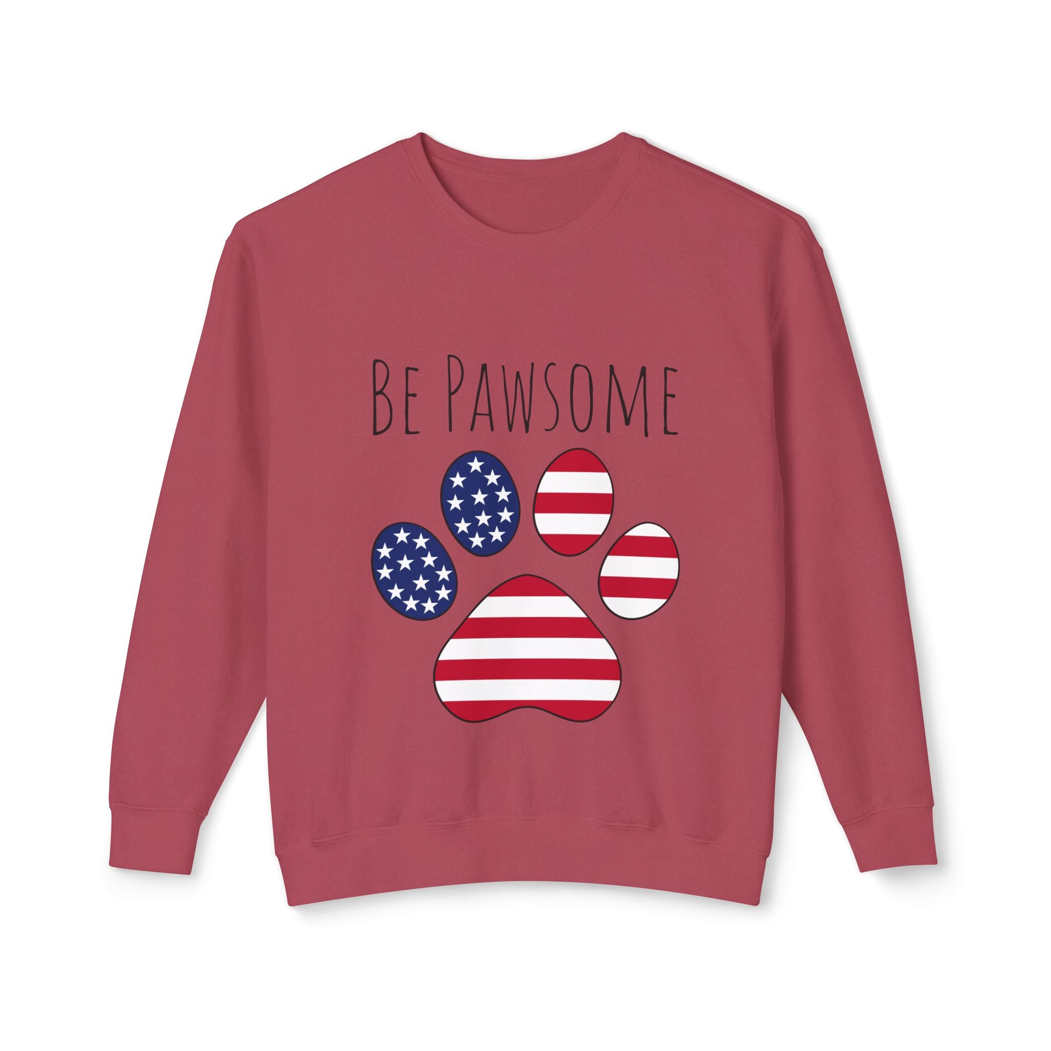 Dog Print Sweatshirt - Be Pawsome Lightweight Crewneck