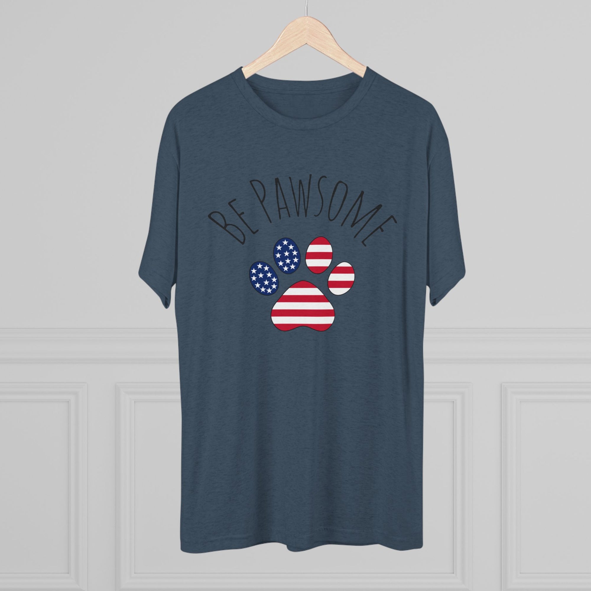 Dog Lover Tee - Be Pawsome Unisex Tri-Blend Crew Tee