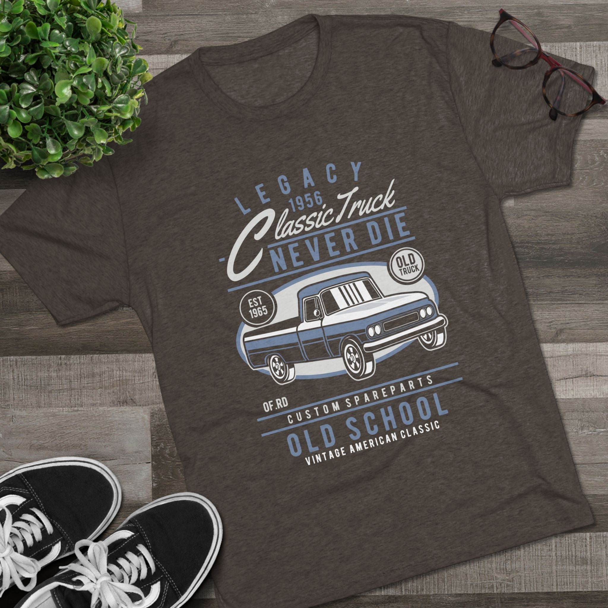 Vintage Classic Truck Tee - Unisex Tri-Blend Crew Neck