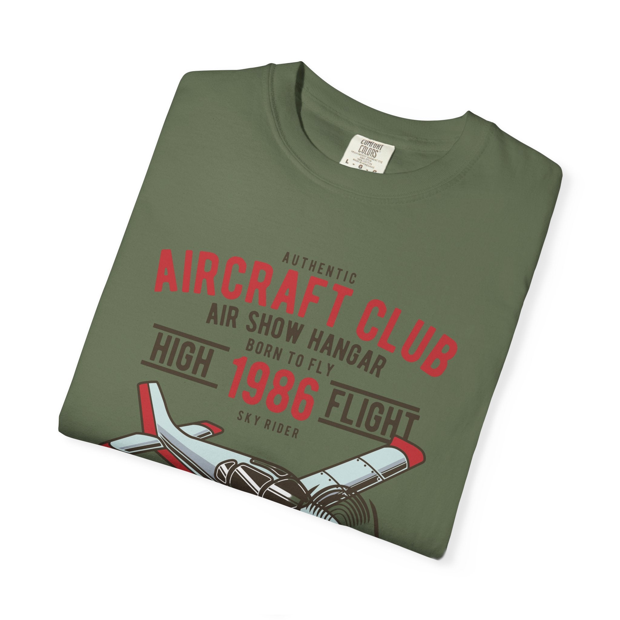 Vintage Aircraft Club T-Shirt | Unisex Garment-Dyed Tee, Aviation Lover Gift, Retro Airplane Shirt, Sky Rider Apparel, Air Show Fashion