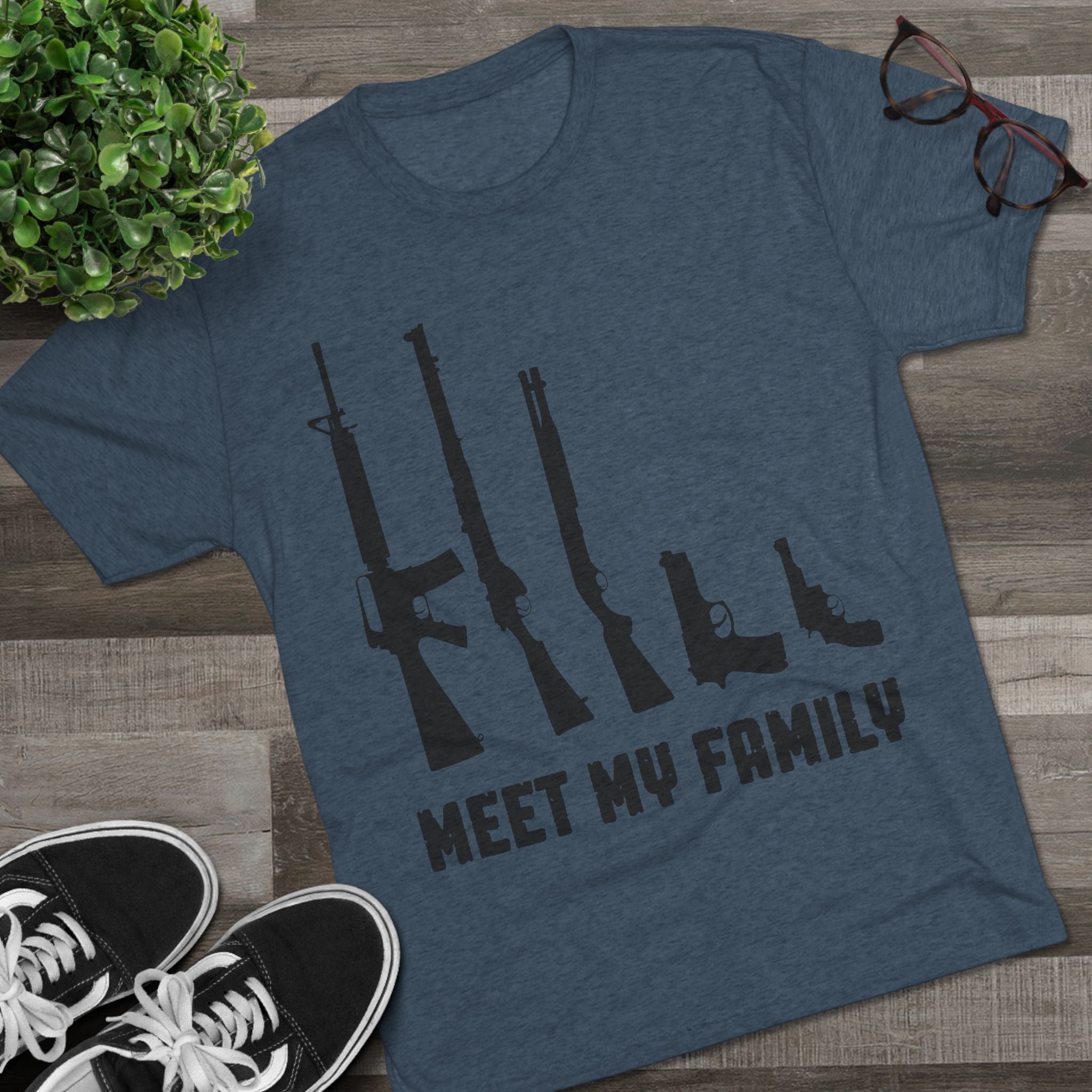 T-Shirt - Meet My Family Unisex Tri-Blend Crew Tee