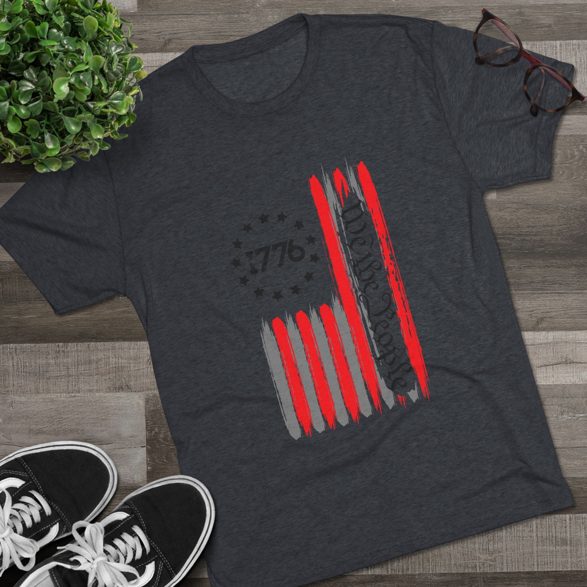 Patriotic Tee - We the People 1776 Flag Unisex Tri-Blend Crew Tee