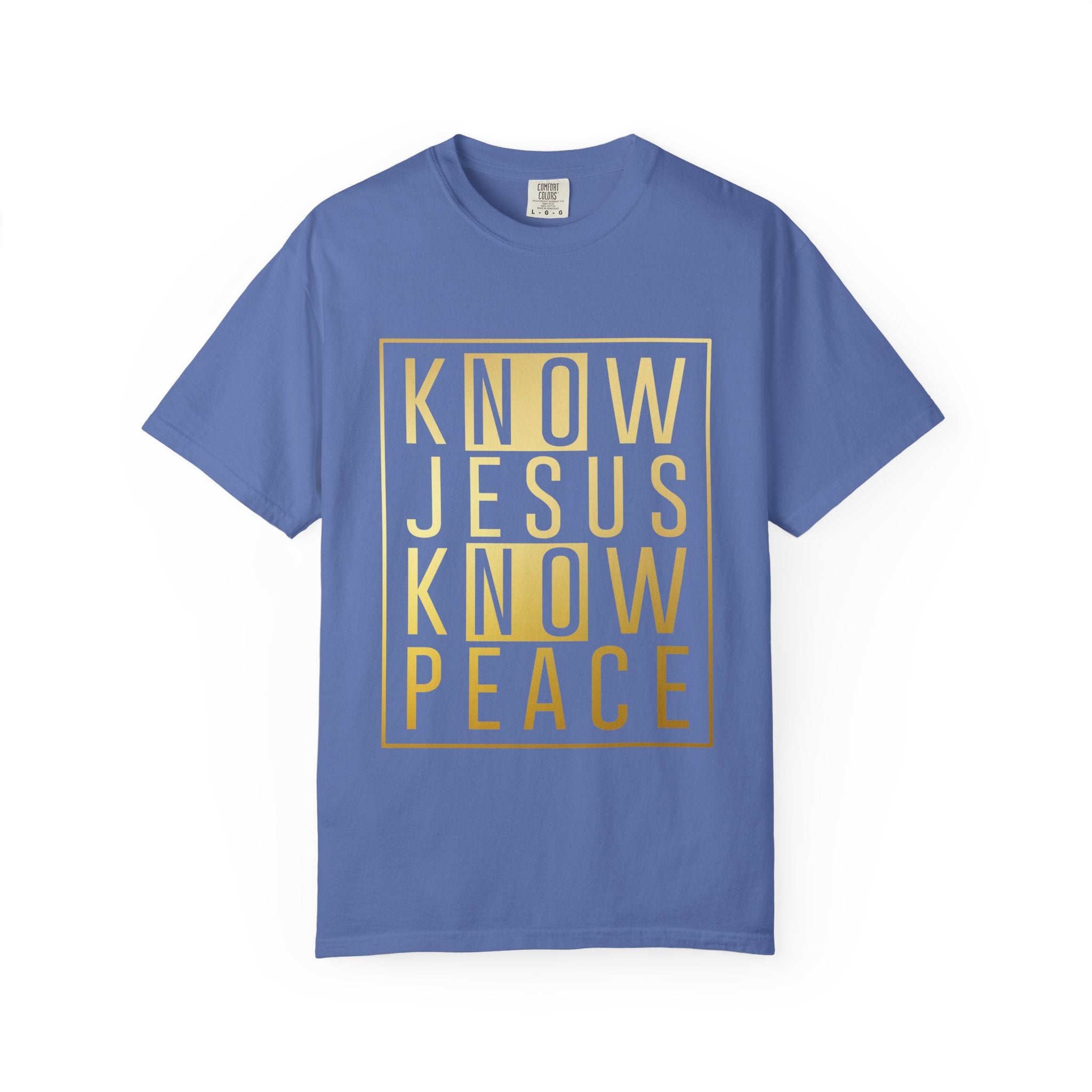 Know Jesus, Know Peace Unisex Garment-Dyed T-shirt | Inspirational Apparel for Faith, Church Events, Gifts, Casual Wear, Summer Outfits