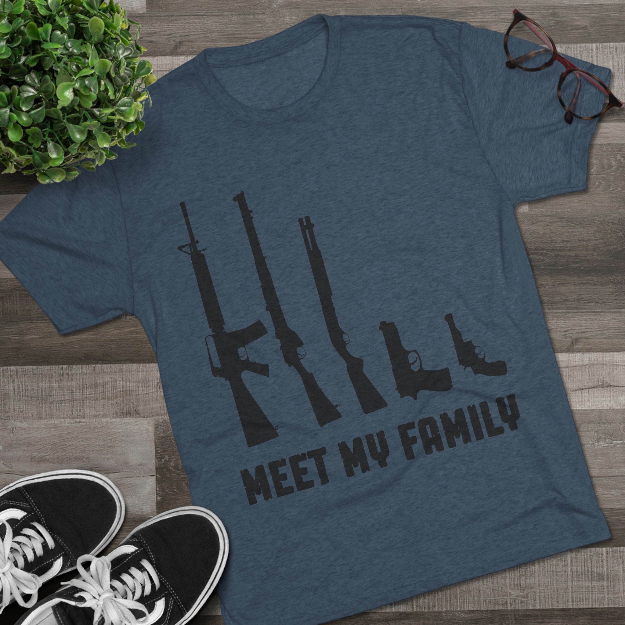 T-Shirt - Meet My Family Unisex Tri-Blend Crew Tee