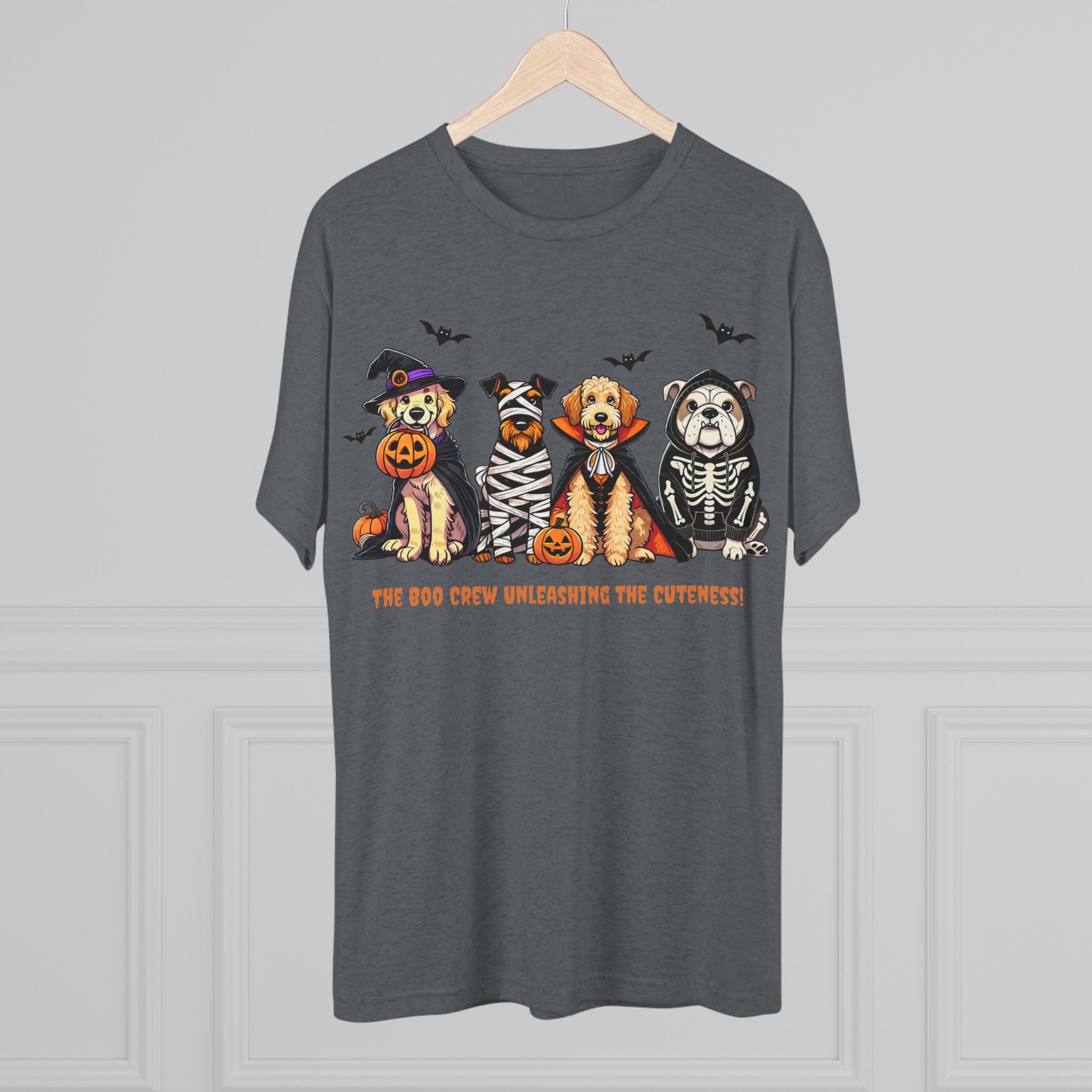 Spooky Paw Graphic Tee - Unisex Tri-Blend Crew Tee for Pet Lovers, Cute Animal Shirt, Halloween Apparel, Dog Lover Gift, Fall Fashion