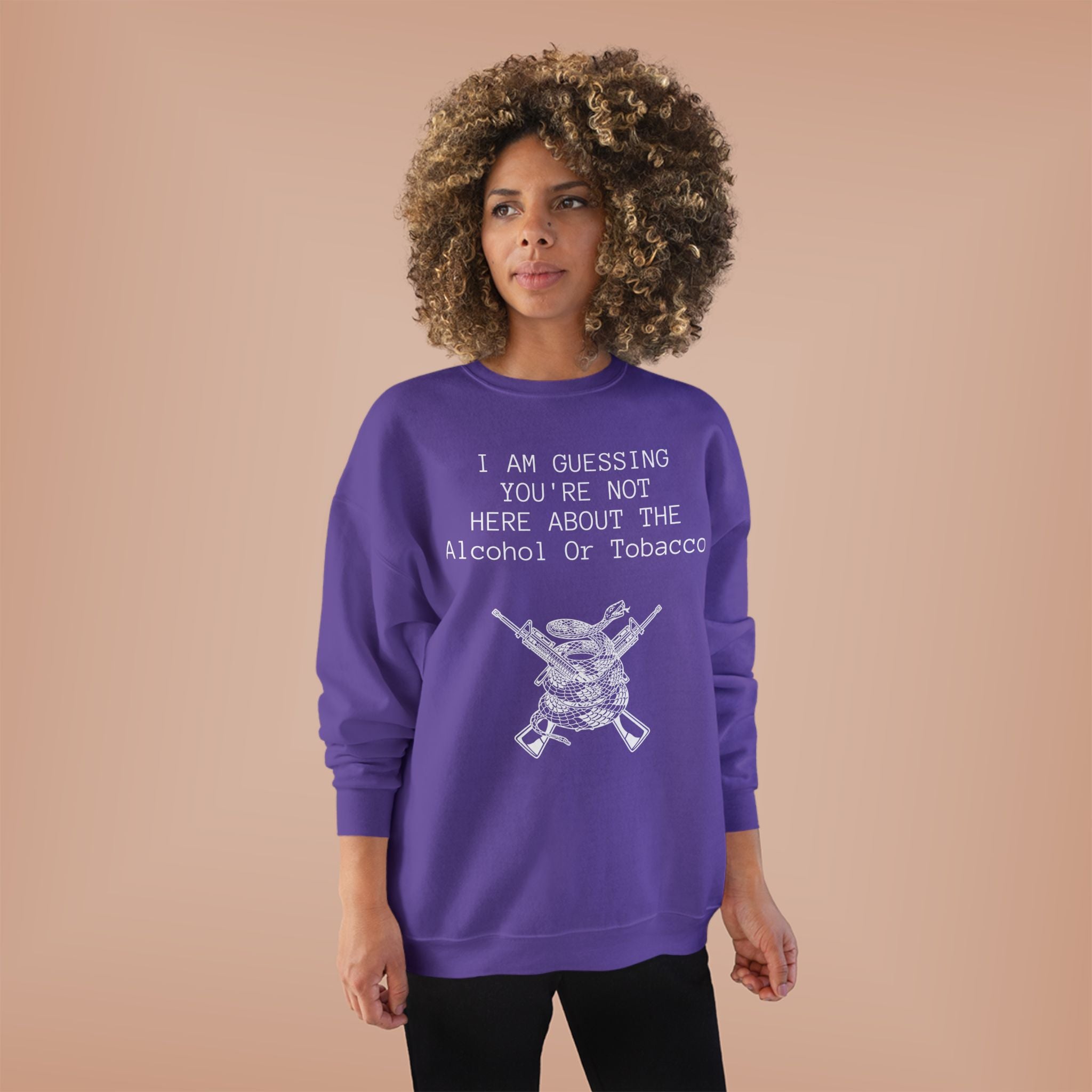 Unisex EcoSmart® Crewneck Sweatshirt - Alcohol or Tobacco Design