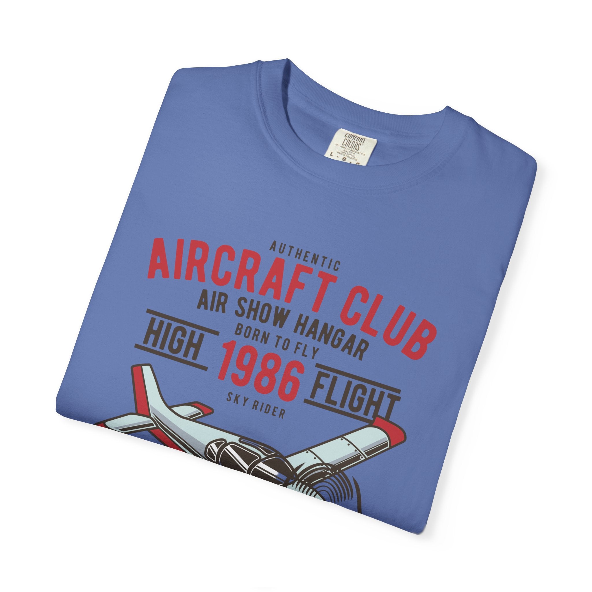 Vintage Aircraft Club T-Shirt | Unisex Garment-Dyed Tee, Aviation Lover Gift, Retro Airplane Shirt, Sky Rider Apparel, Air Show Fashion