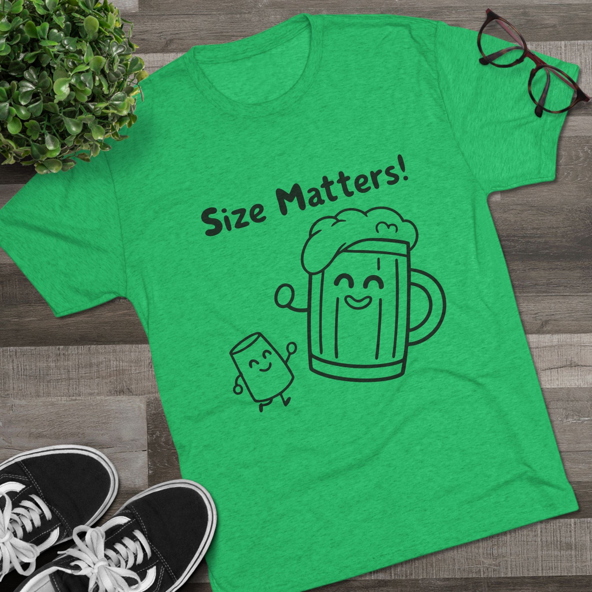 Beer Mug - Size Matters Unisex Tri-Blend Tee
