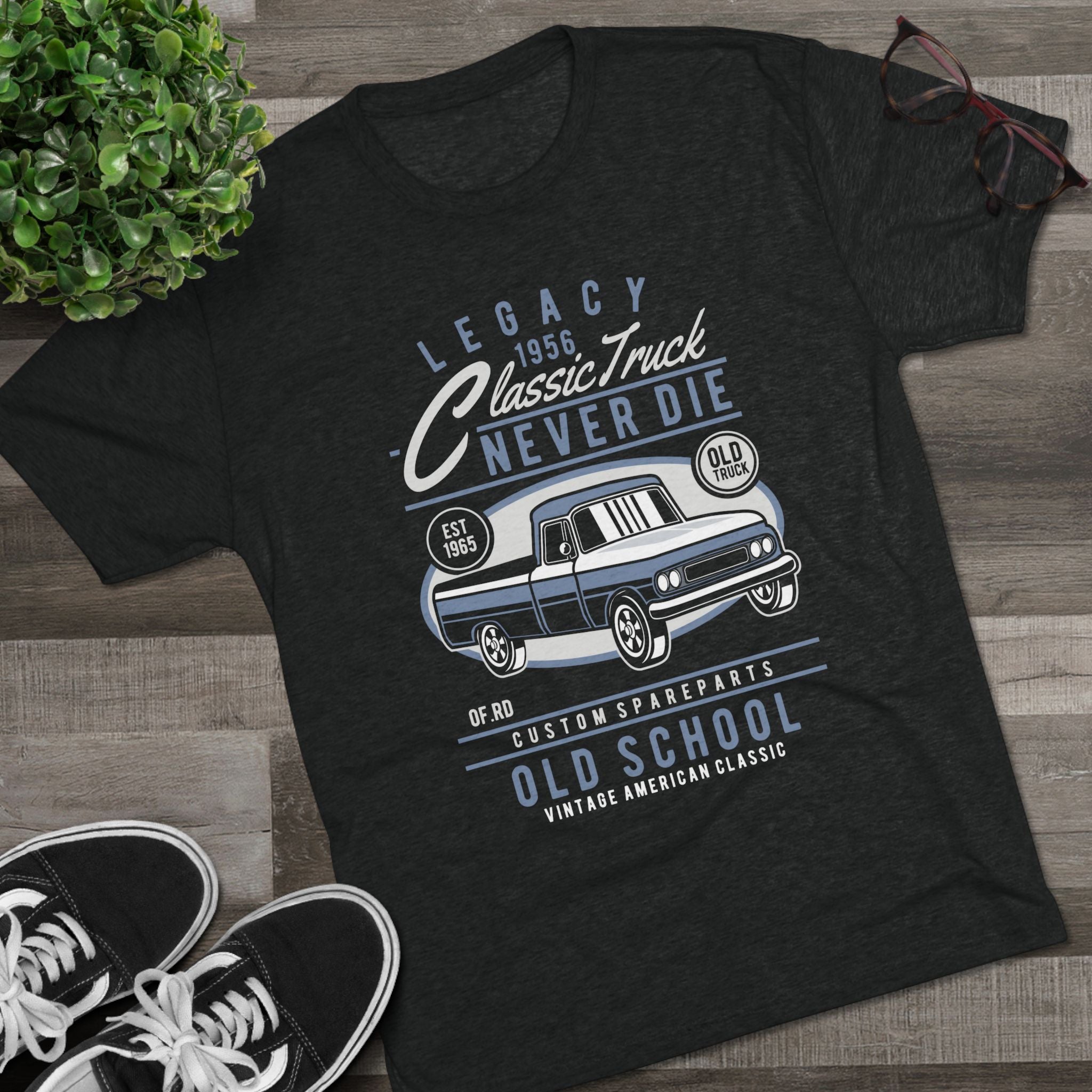 Vintage Classic Truck Tee - Unisex Tri-Blend Crew Neck
