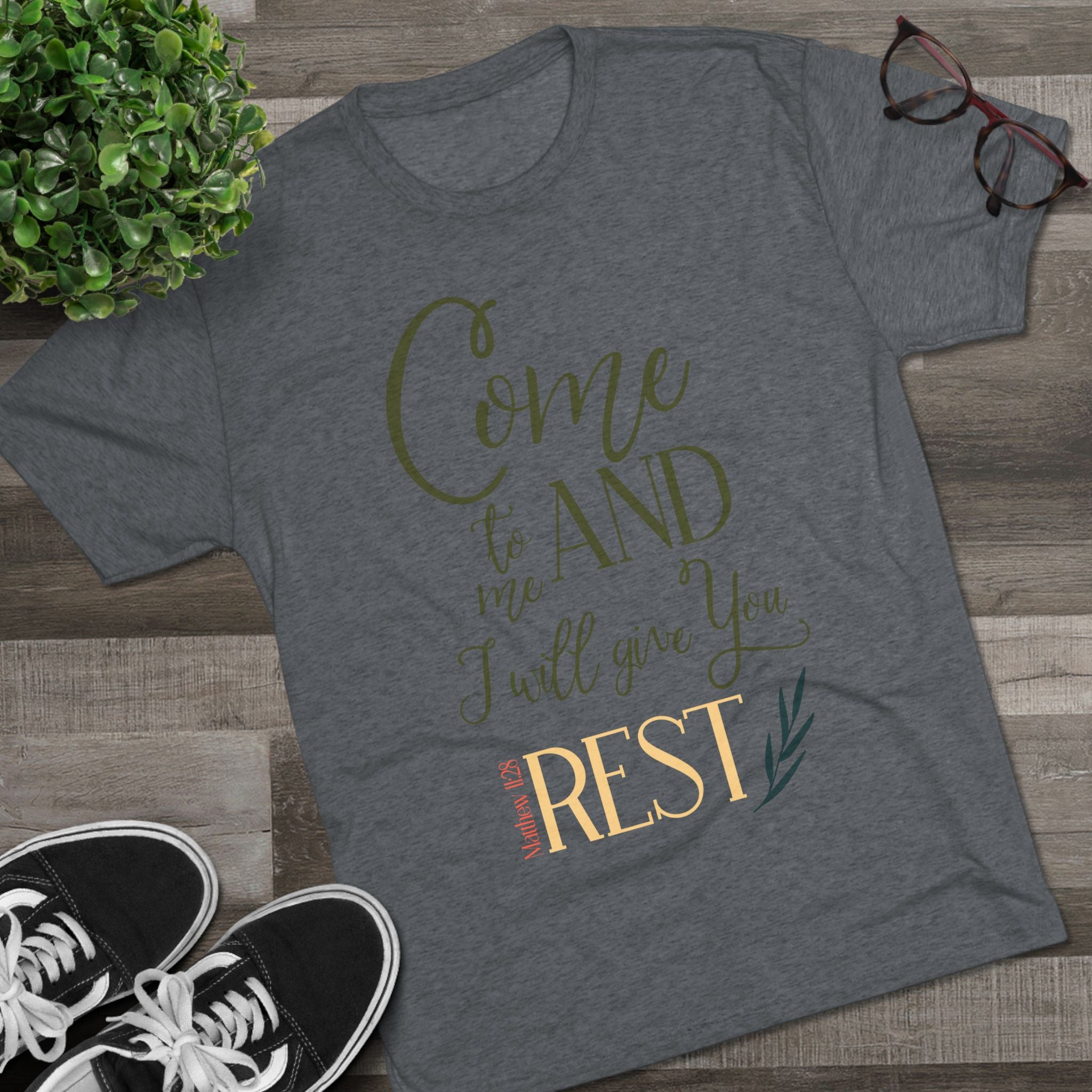Crew Tee - 'Come to me and I will give you rest' T-Shirt