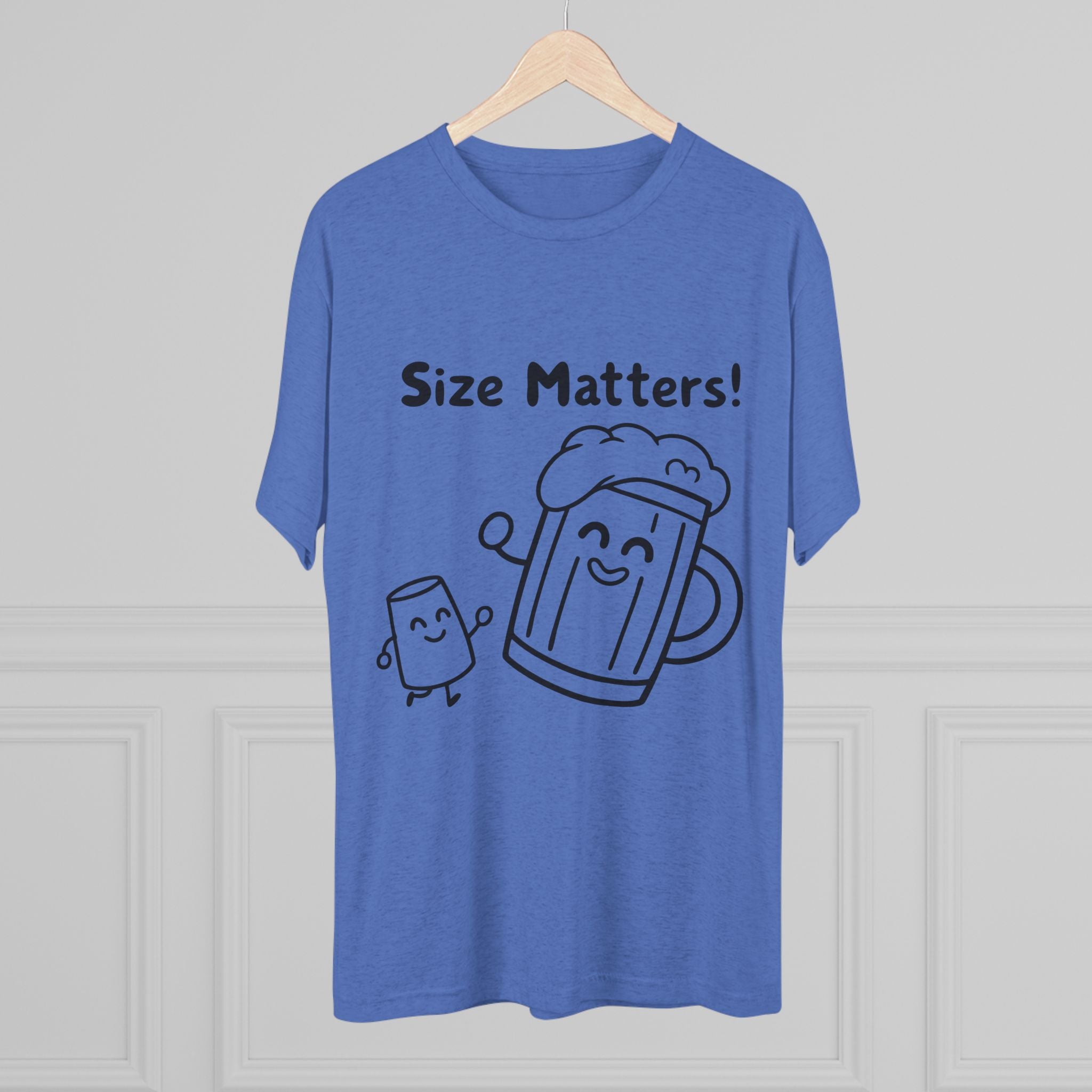 Beer Mug - Size Matters Unisex Tri-Blend Tee