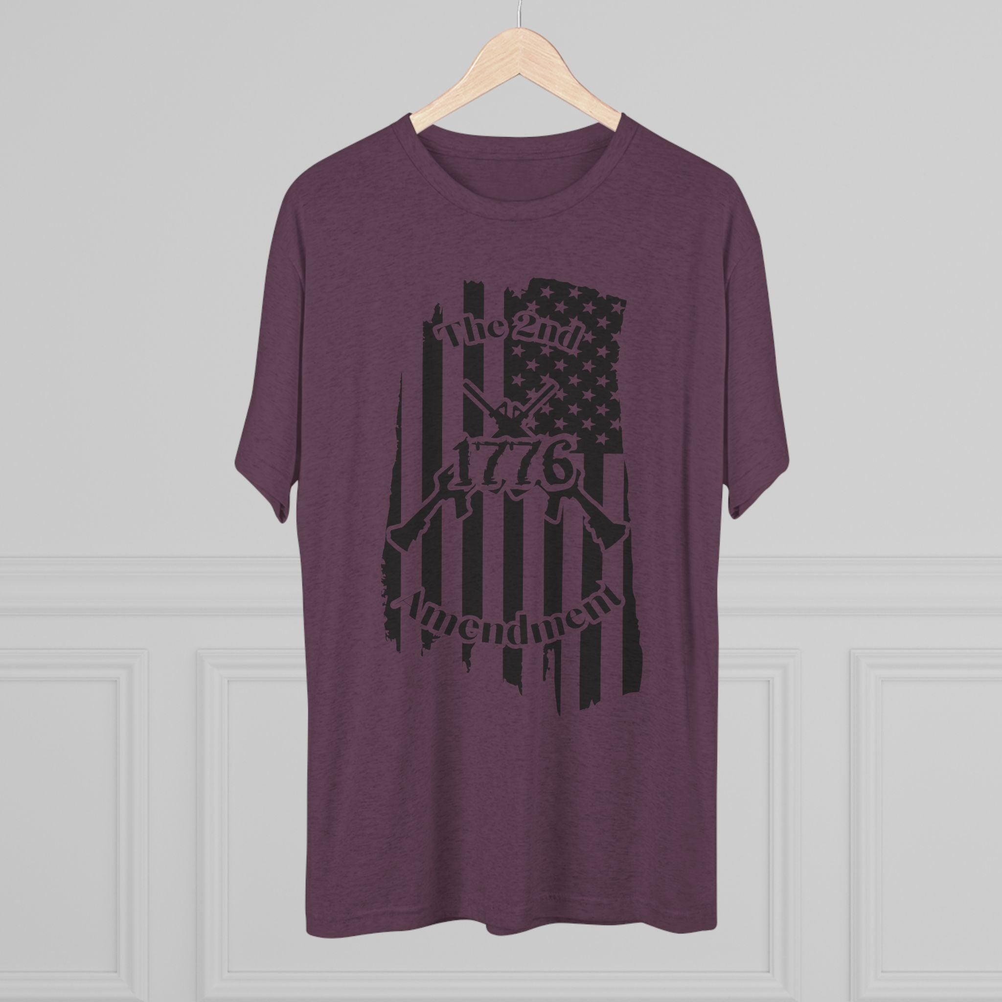 Patriotic Tee - 1776 2nd Amendment Flag Design Unisex Tri-Blend Crew Tee