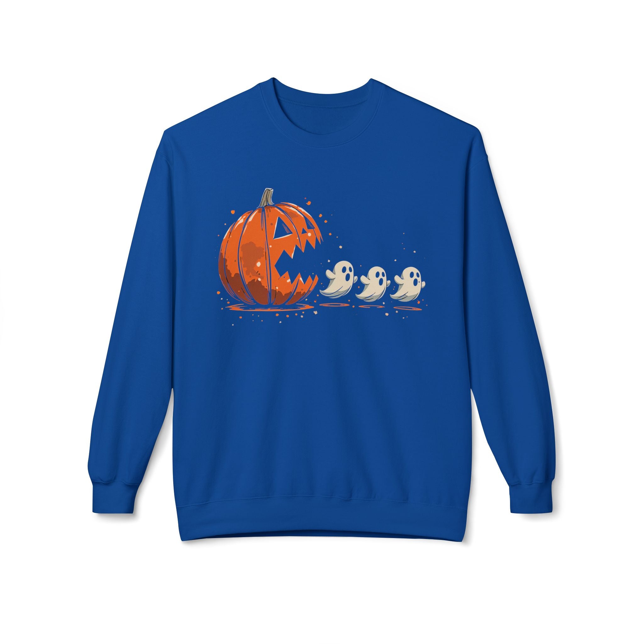 Halloween Ghost & Pumpkin Sweatshirt, Spooky Crewneck, Fall Fashion, Funny Sweatshirt, Halloween Apparel, Unisex Cozy Wear