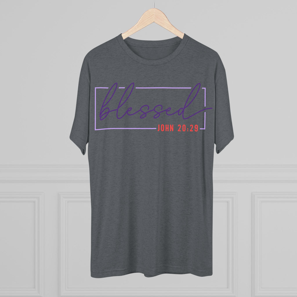 Blessed Unisex Tri-Blend Crew Tee | Inspirational Gift for Friends, Spiritual Wear, Faith-Based Apparel, Green Shirt, Casual Top