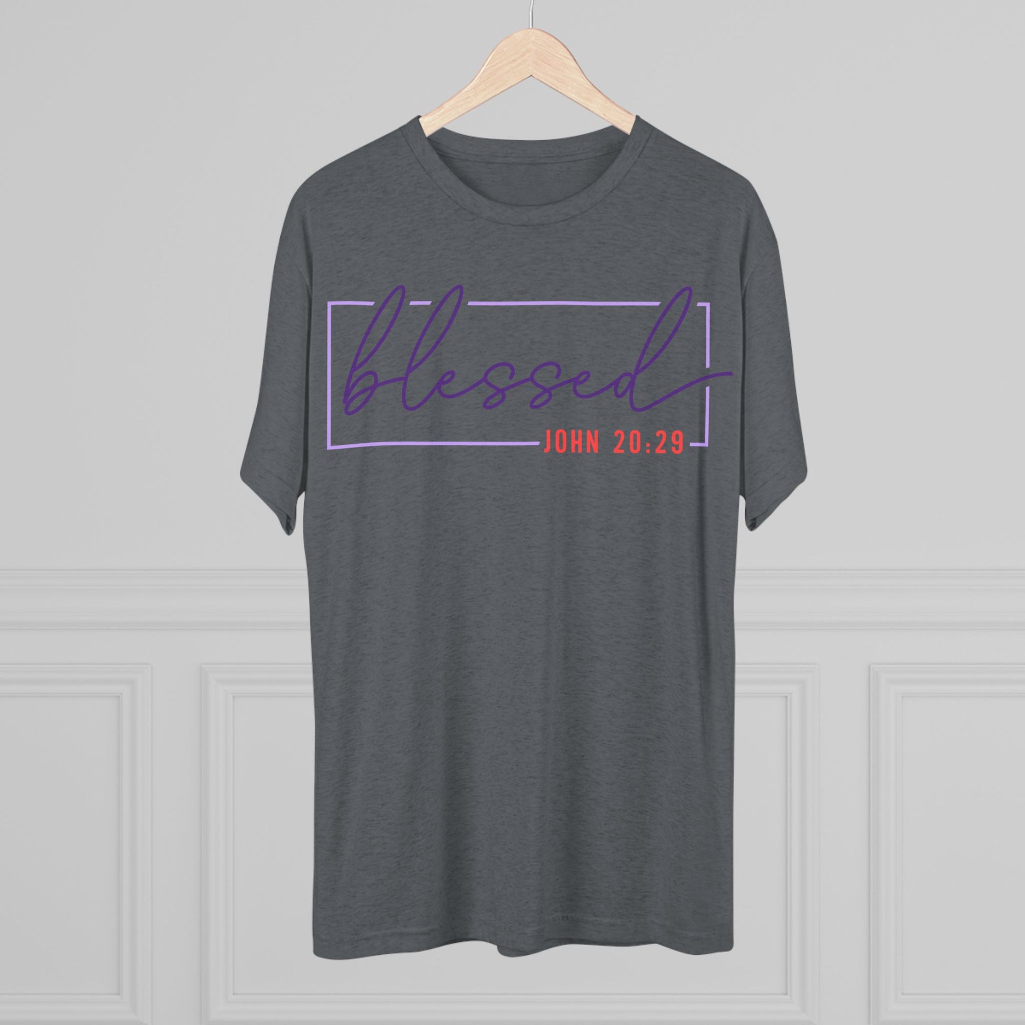 Blessed Unisex Tri-Blend Crew Tee | Inspirational Gift for Friends, Spiritual Wear, Faith-Based Apparel, Green Shirt, Casual Top