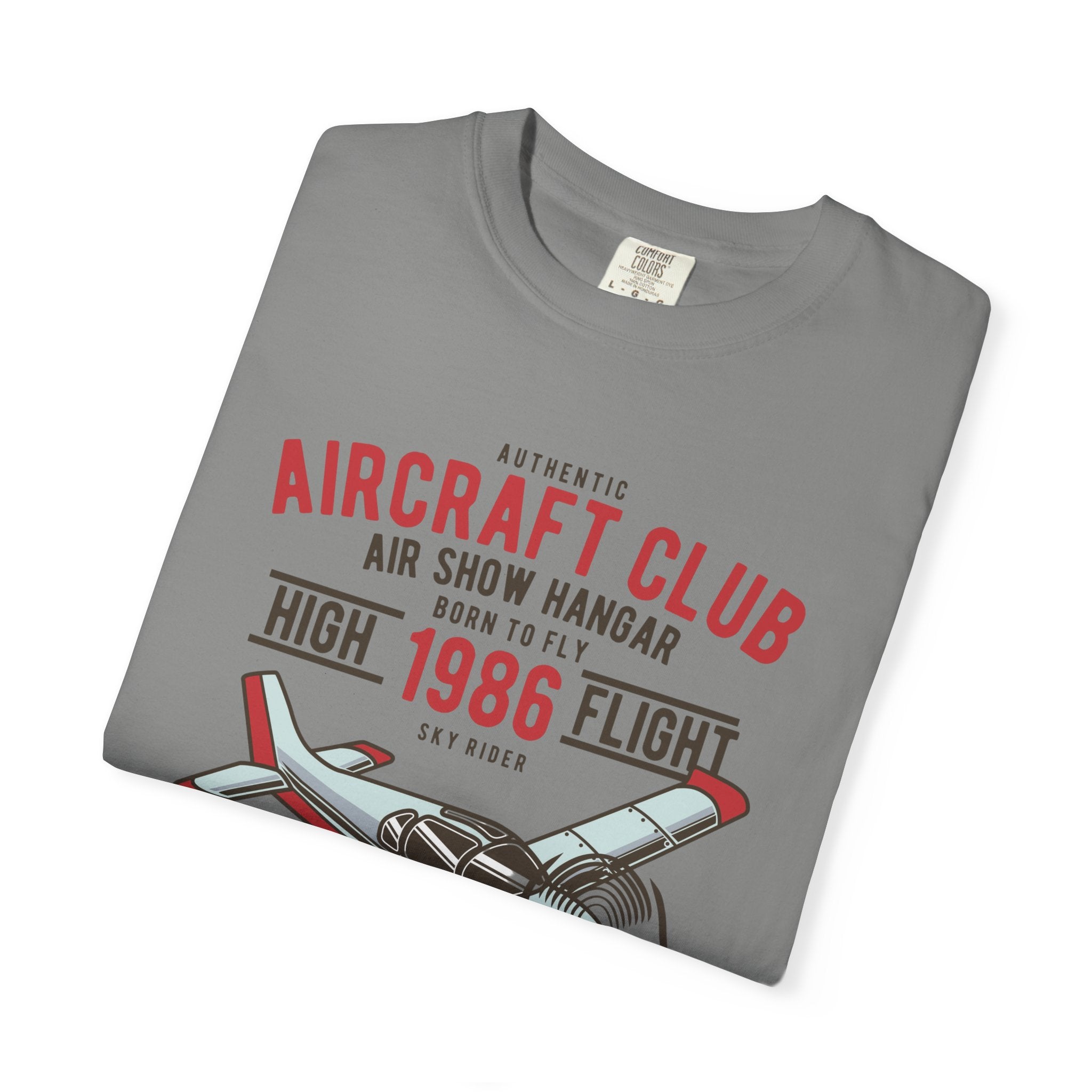 Vintage Aircraft Club T-Shirt | Unisex Garment-Dyed Tee, Aviation Lover Gift, Retro Airplane Shirt, Sky Rider Apparel, Air Show Fashion