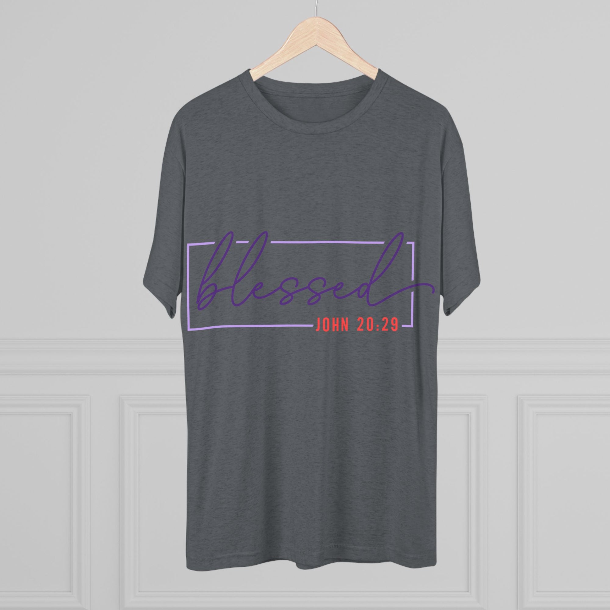 Blessed Unisex Tri-Blend Crew Tee | Inspirational Gift for Friends, Spiritual Wear, Faith-Based Apparel, Green Shirt, Casual Top