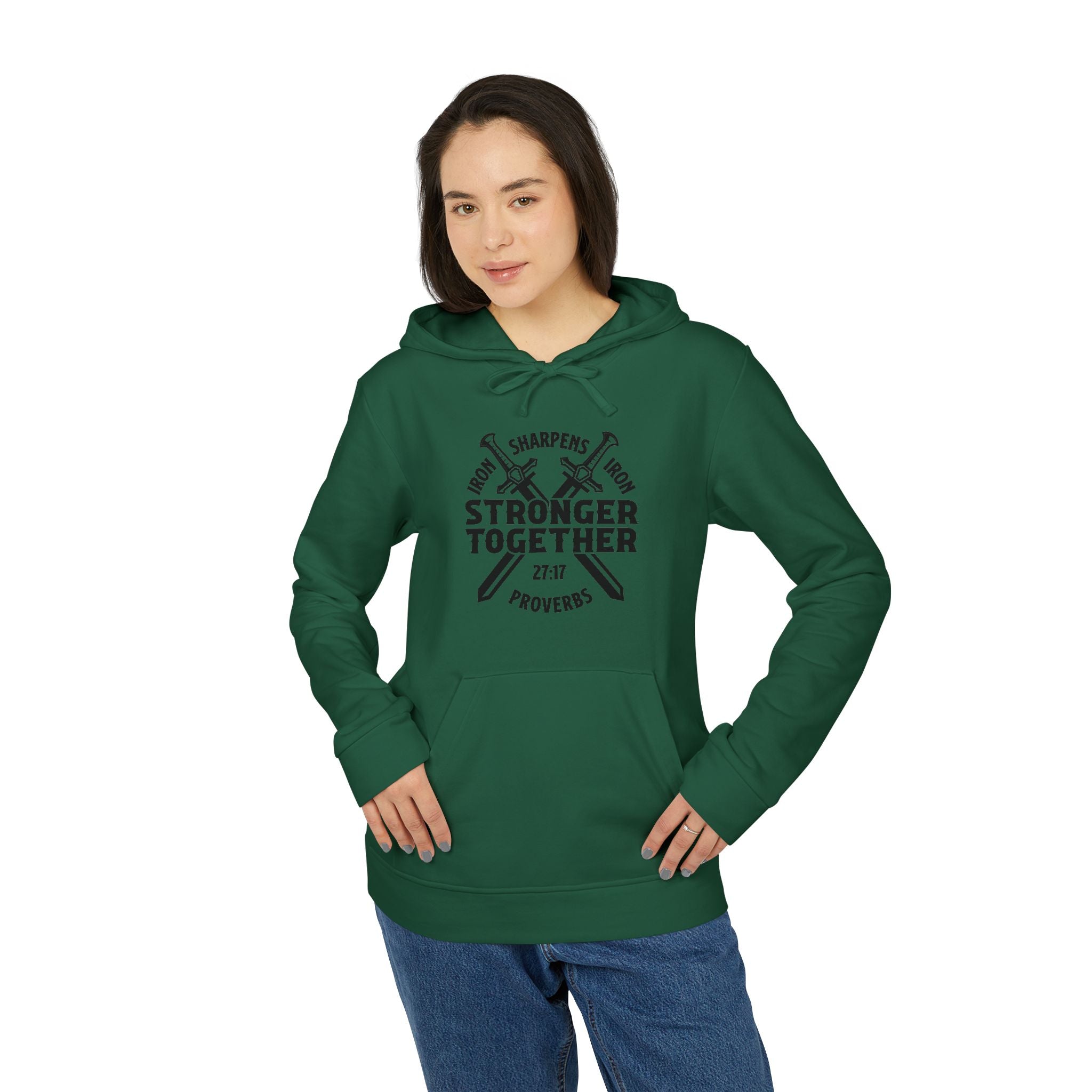 Iron Sharpens Iron Hoodie, Unisex Fleece Pullover, Motivational Sweatshirt, Inspirational Jumper, Workout Clothing, Fitness Apparel
