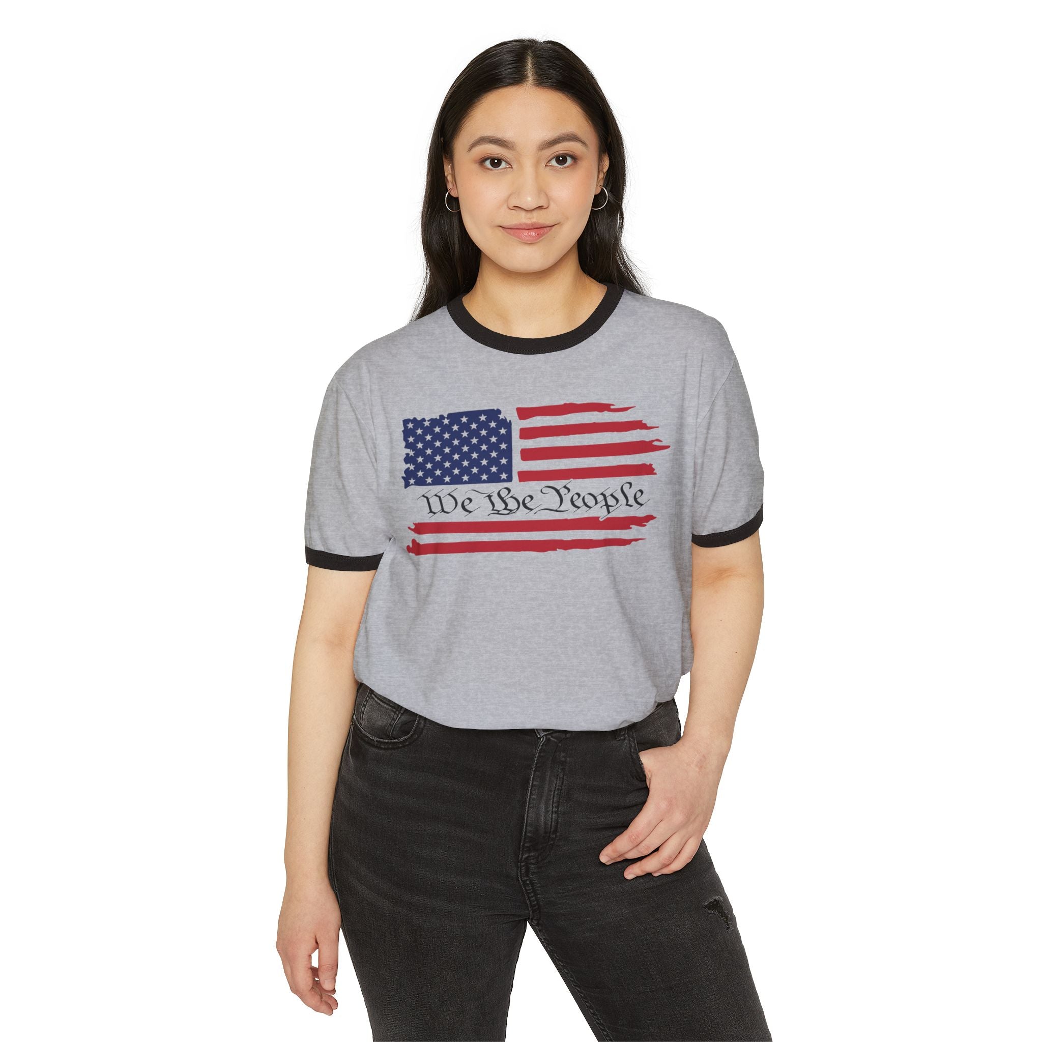American Flag Ringer T-Shirt
