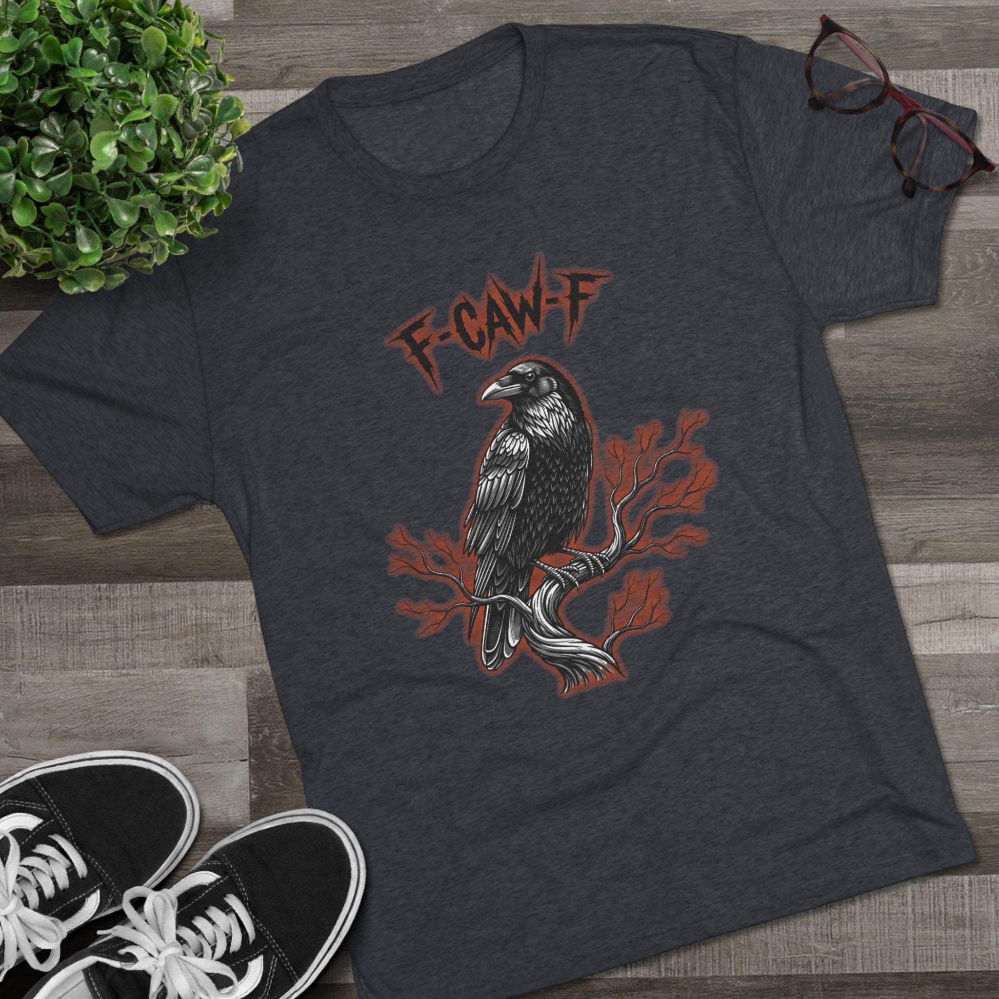 F-Caw-F Raven Unisex Crew Tee - Casual Vibe, Graphic Tee Gift, Halloween Apparel, Unisex T-Shirt, Streetwear Style