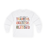 Grateful Long Sleeve Tee, Thankful Tee, Unisex Gift, Fall Fashion, Thanksgiving Apparel, Heartfelt Love Shirt